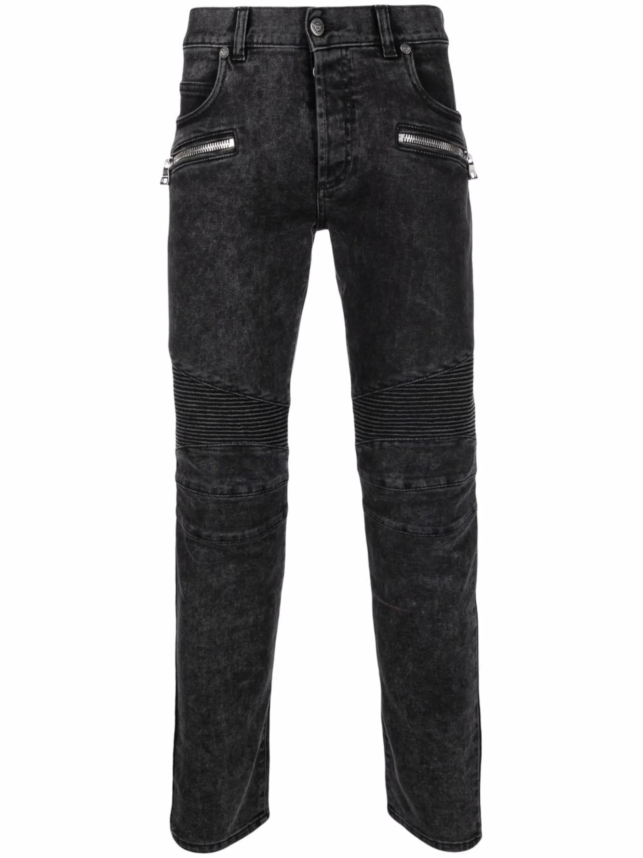 Schmale Jeans mit Bleached-Effekt