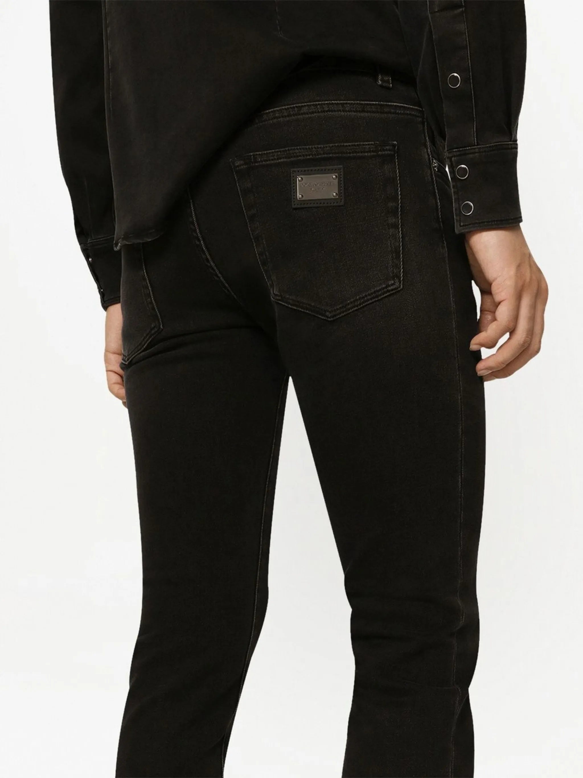 Skinny-Jeans mit Logo-Applikation