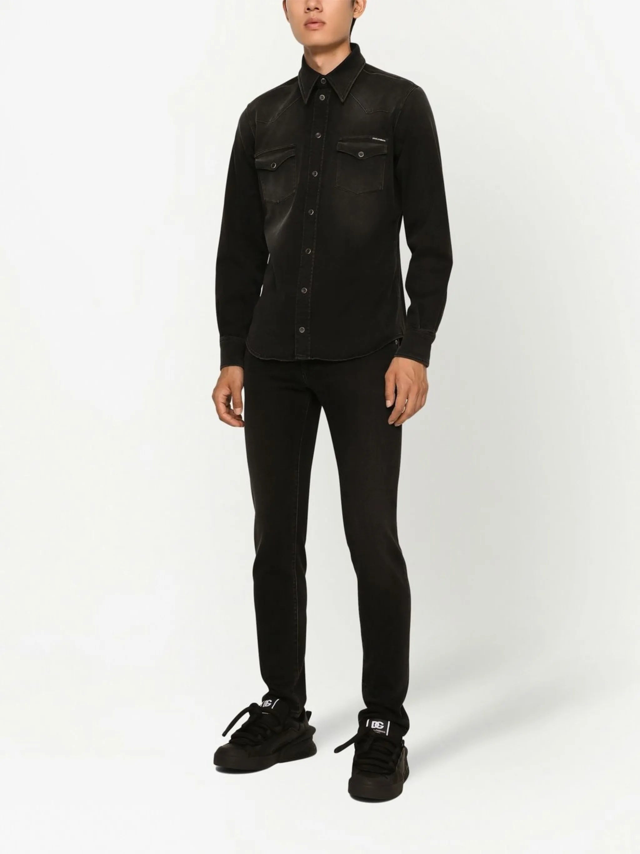 Skinny-Jeans mit Logo-Applikation