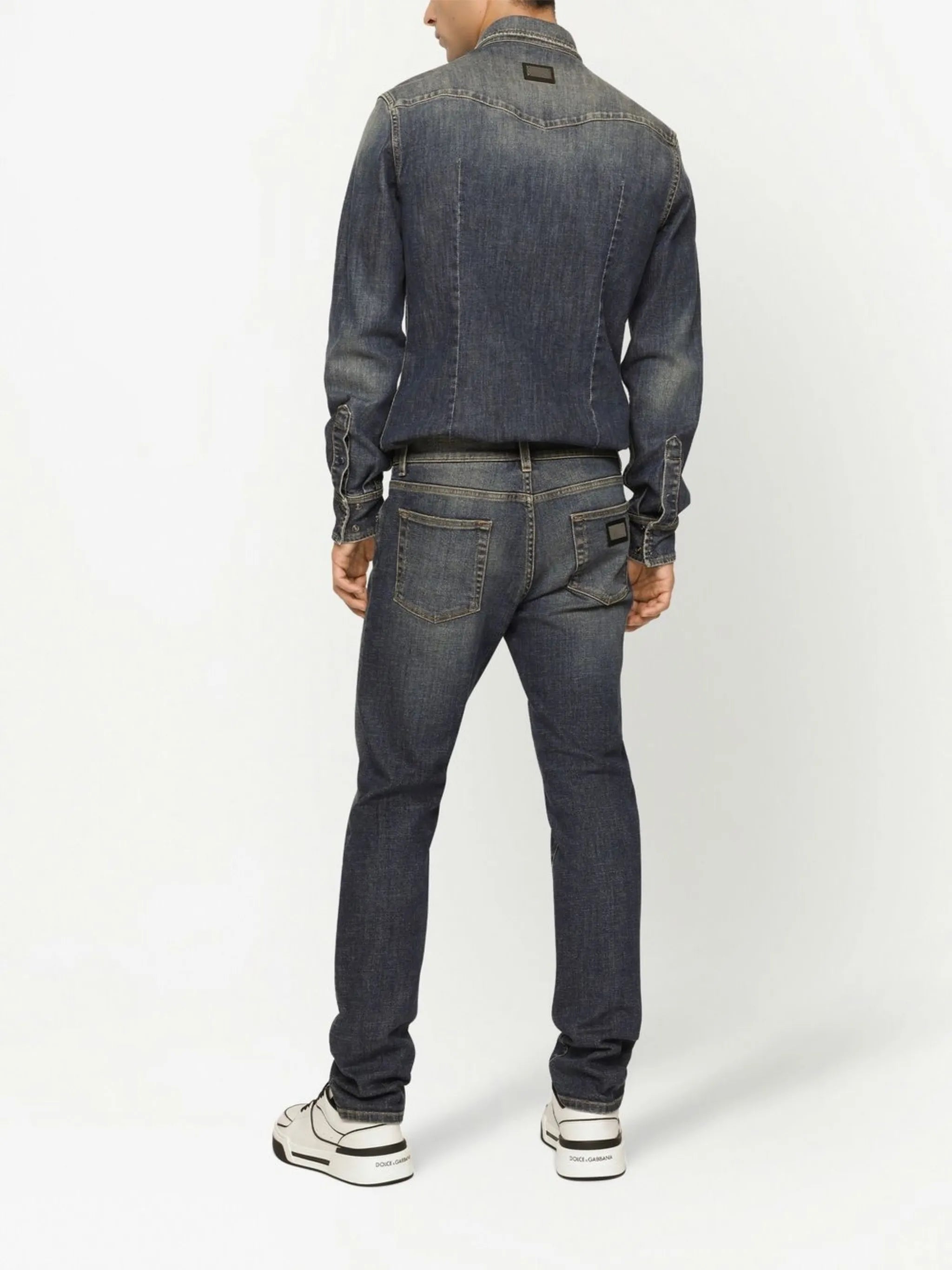 Slim-fit jeans with logo application