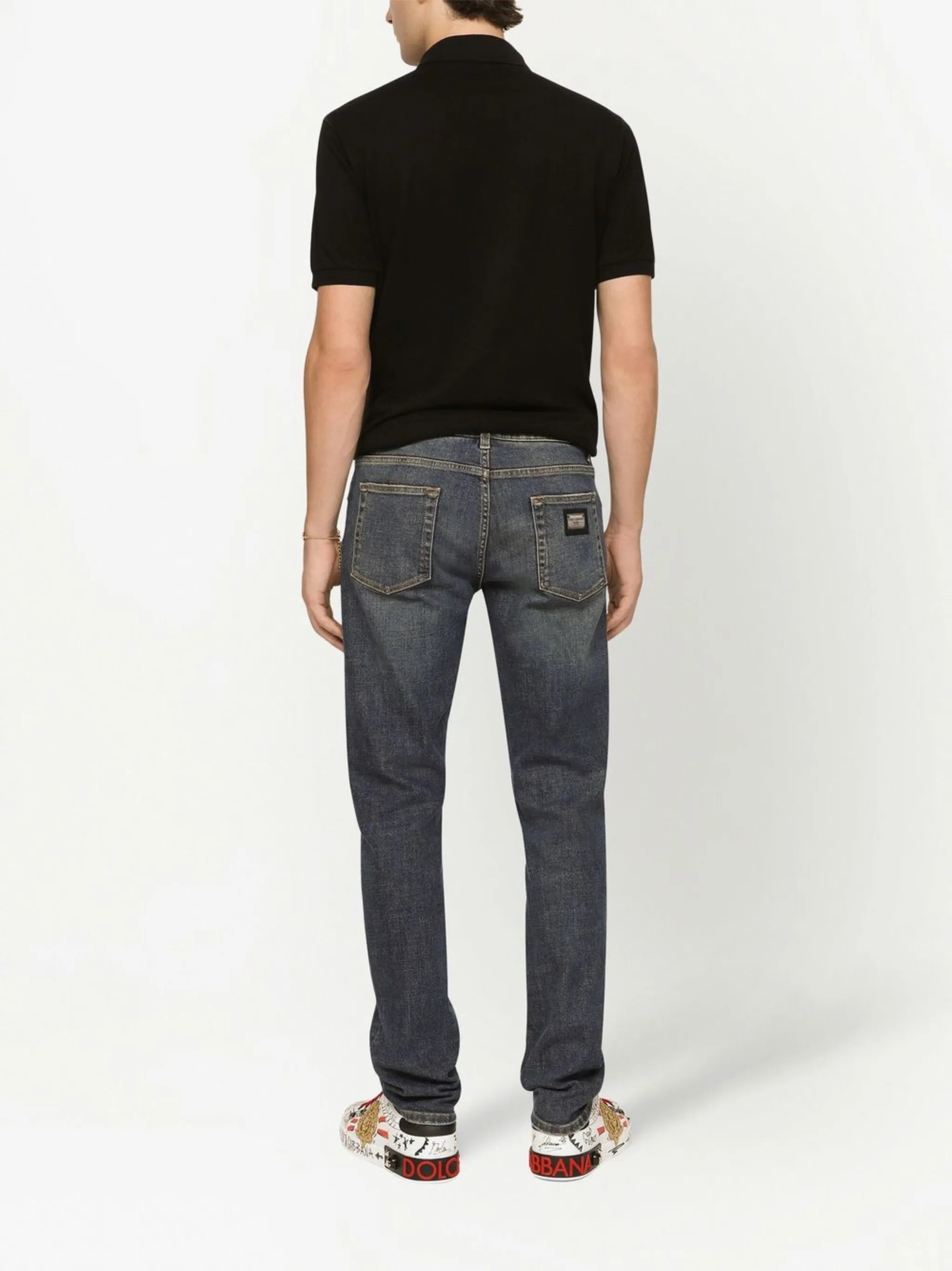 Skinny jeans with logo application
