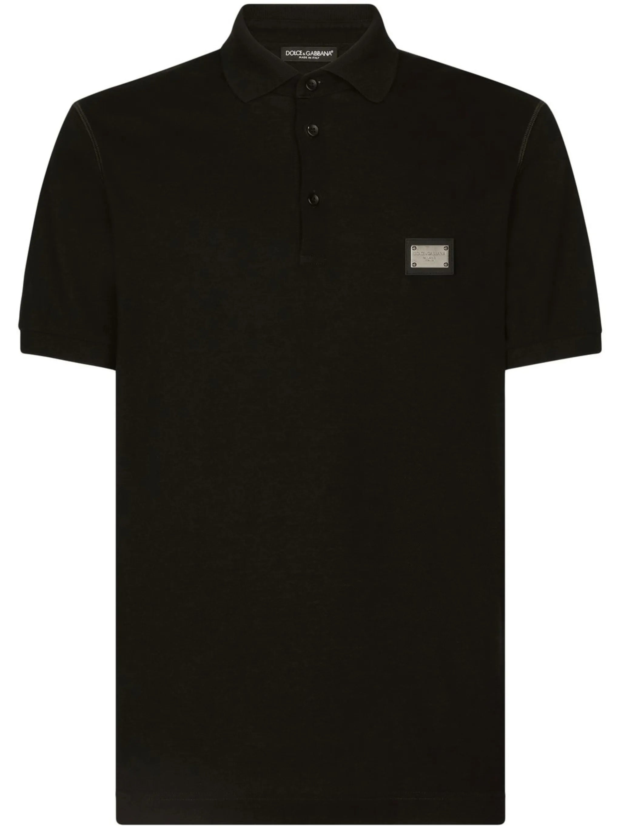 Pique-Poloshirt mit Logo-Schild