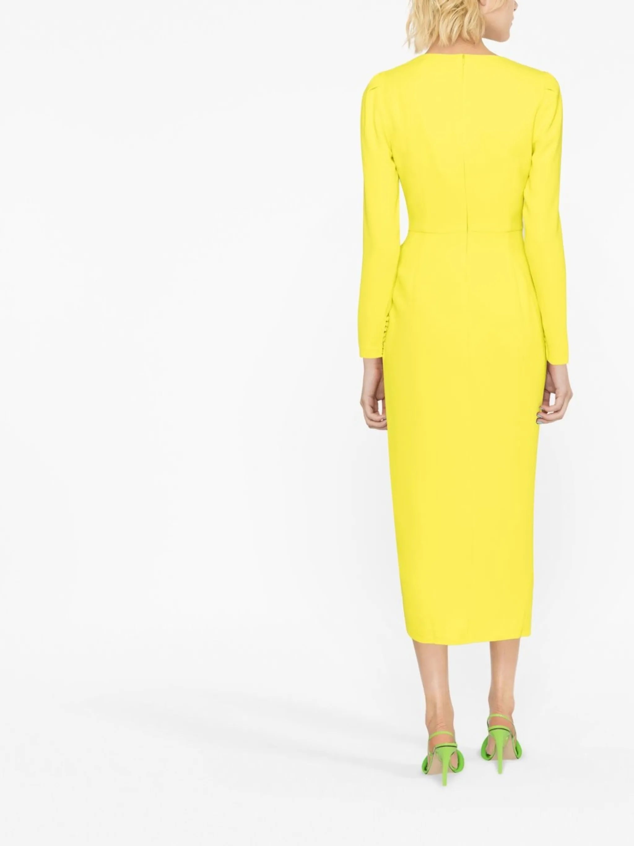 Midi dress with gathering