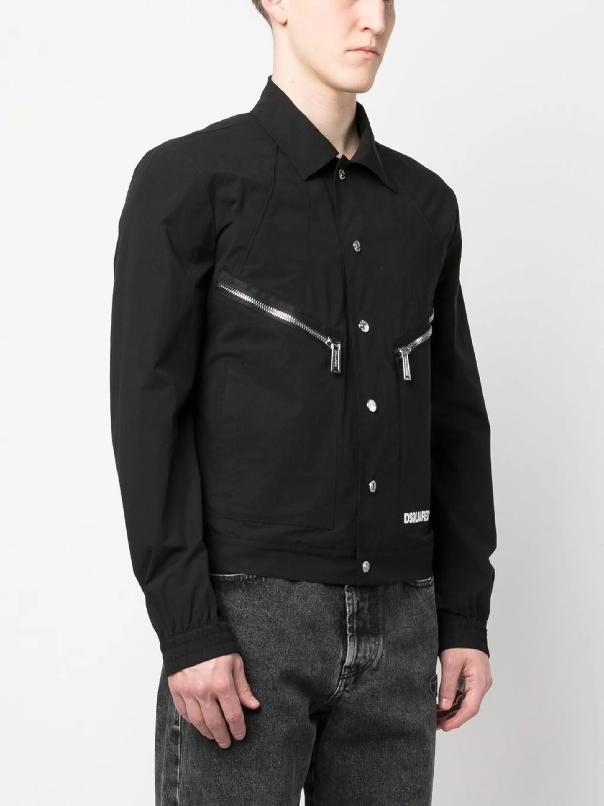 Hemdjacke mit Logo-Print