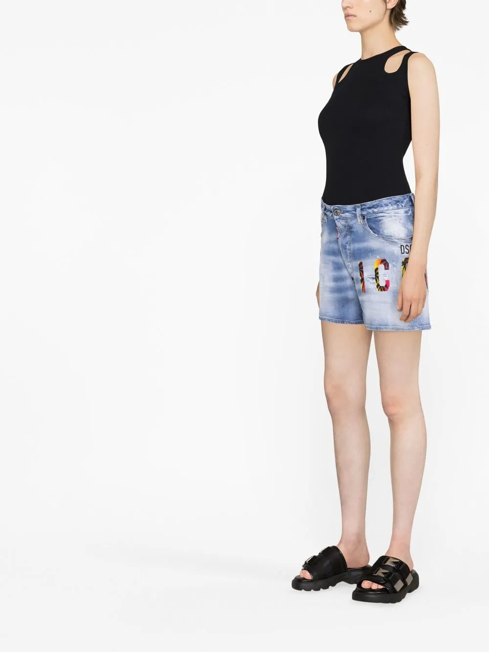 Tief sitzende Icon Jeans-Shorts