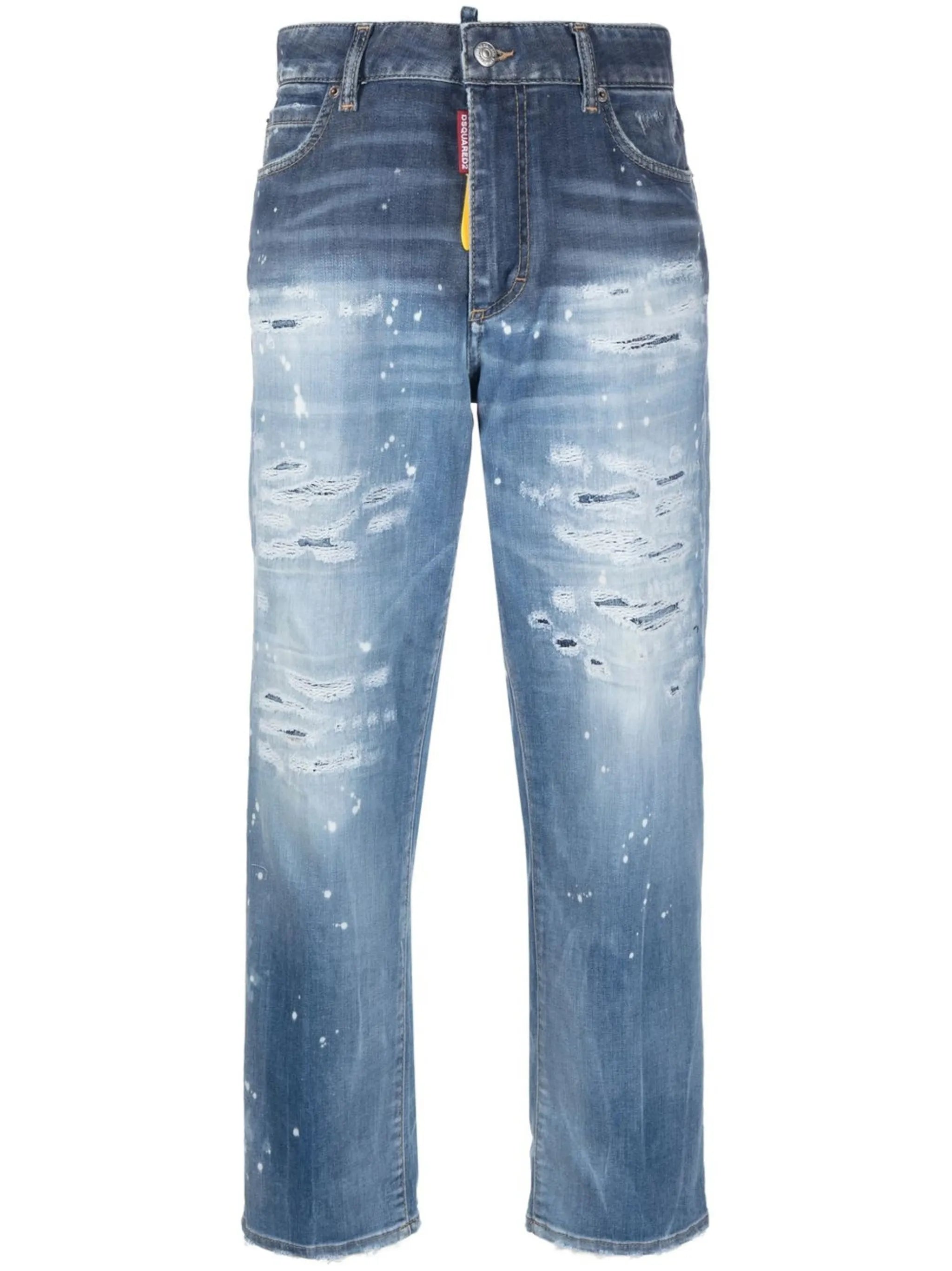Cropped-Jeans mit Logo