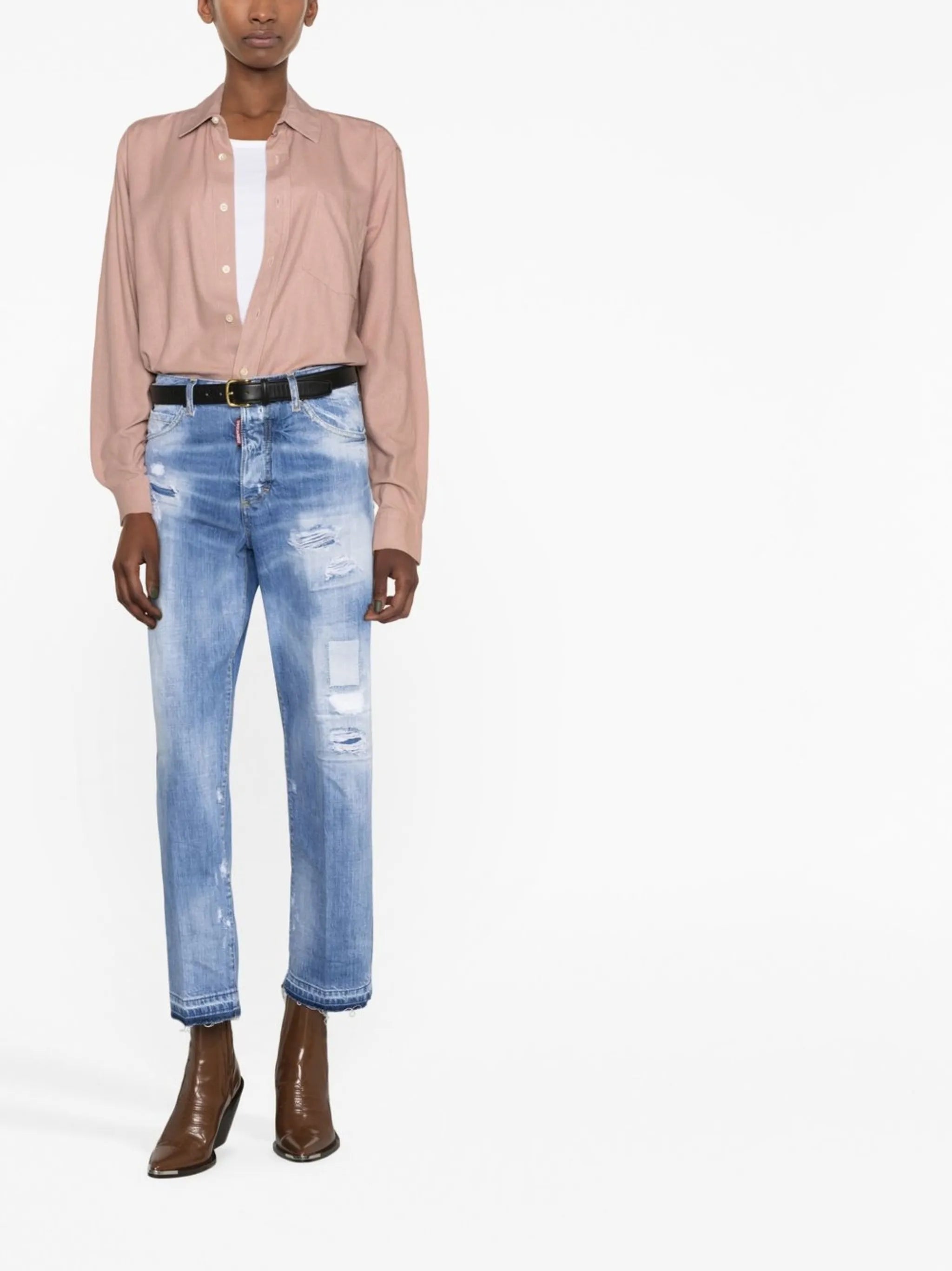Gerade Jeans im Distressed-Look