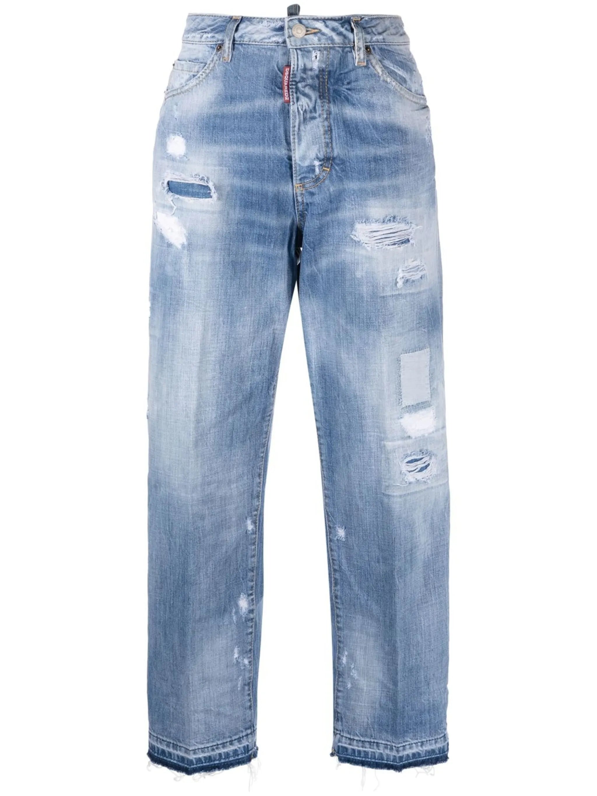Gerade Jeans im Distressed-Look
