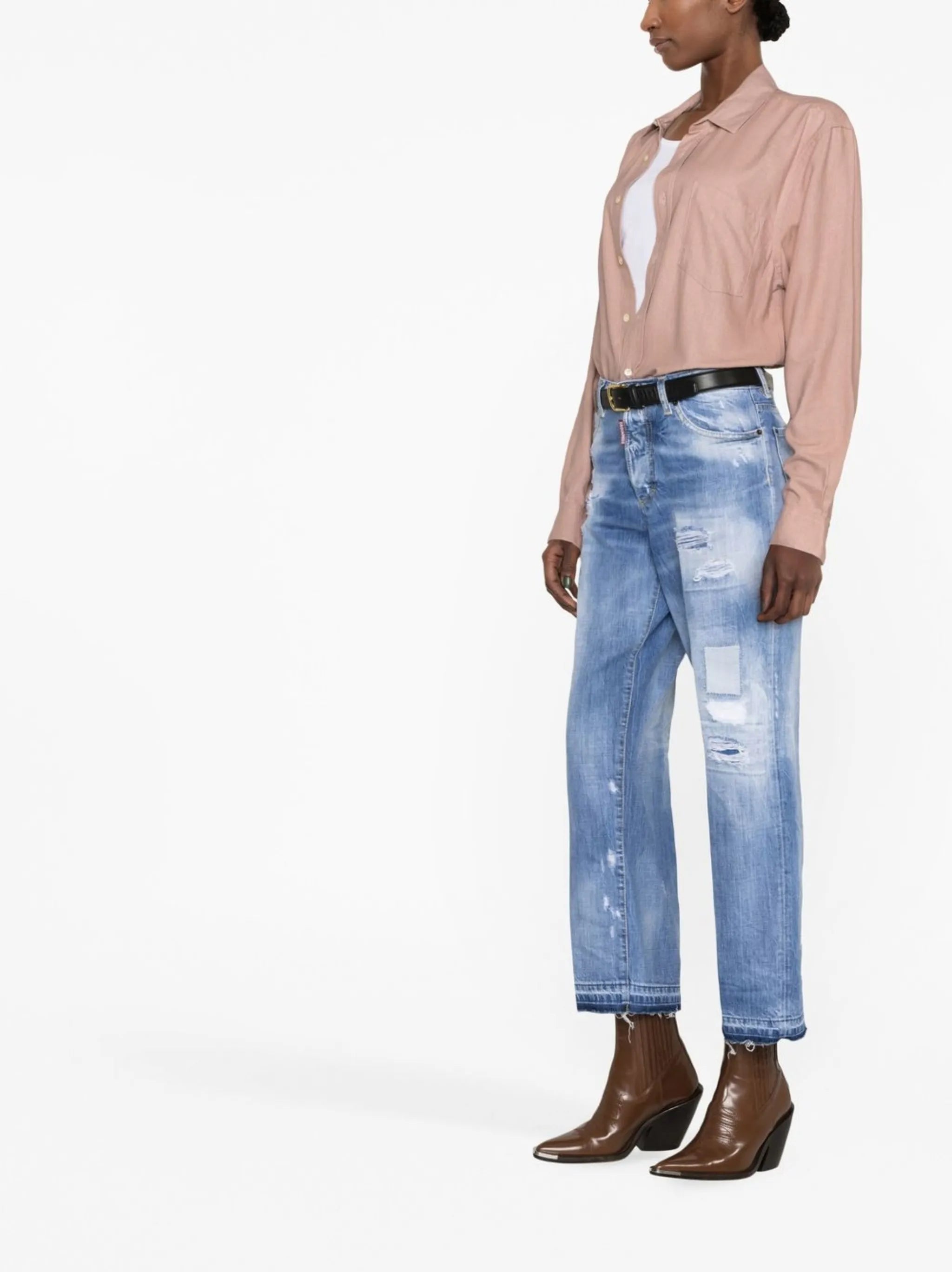 Gerade Jeans im Distressed-Look
