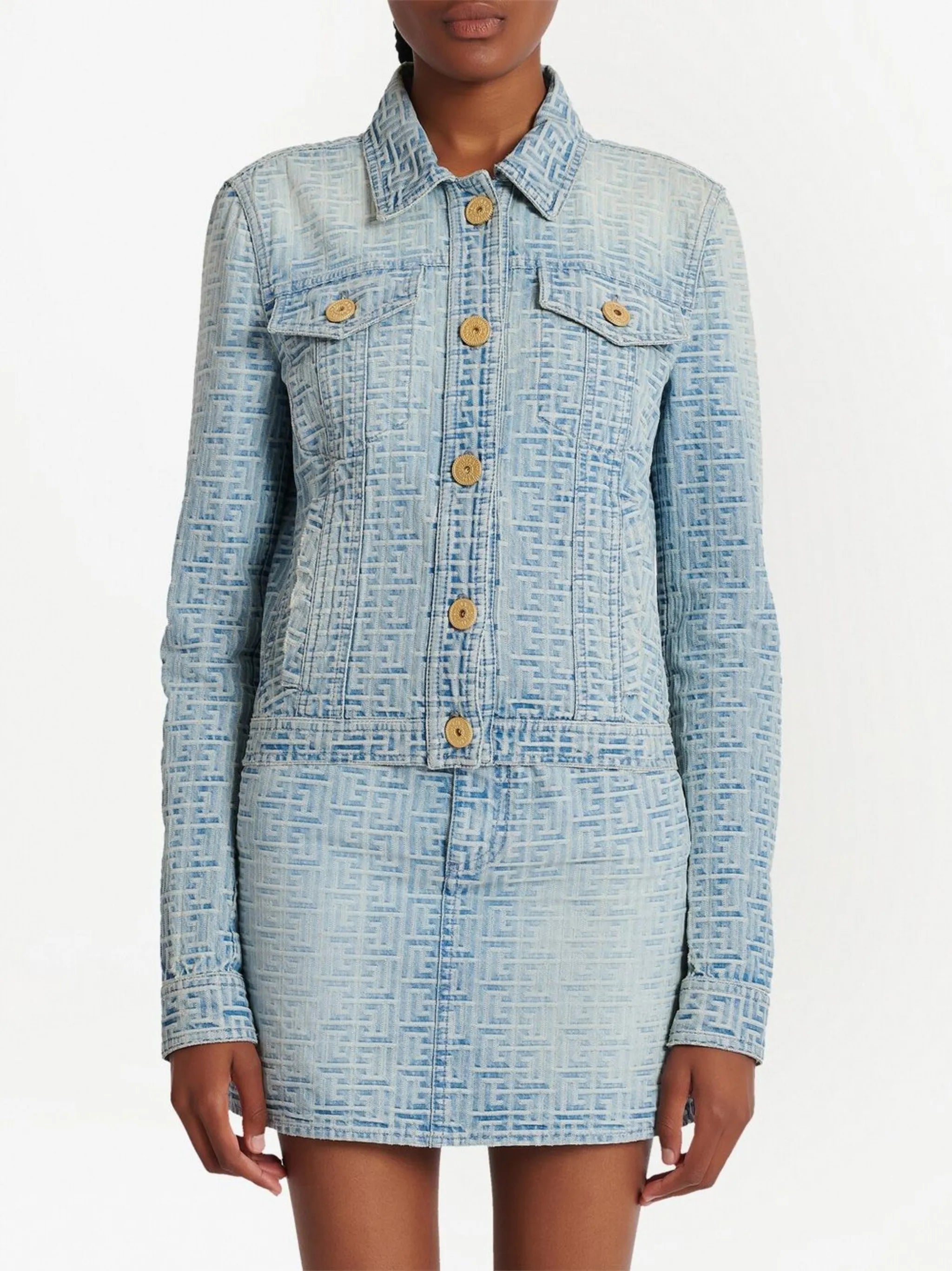 Tweed-Jeansjacke