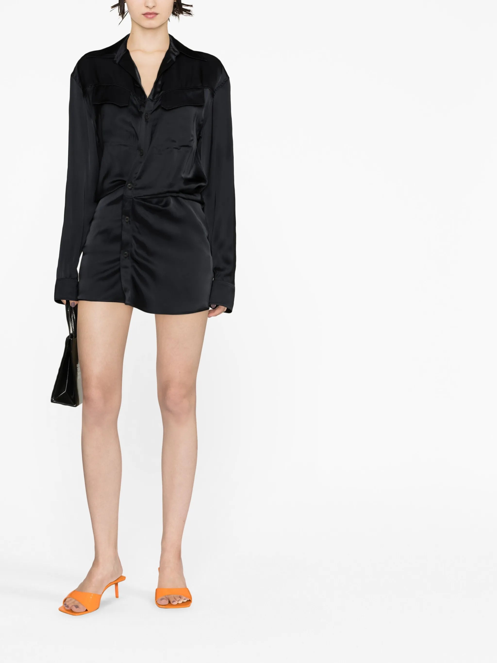 Asymmetrisches Kleid mit Raffung