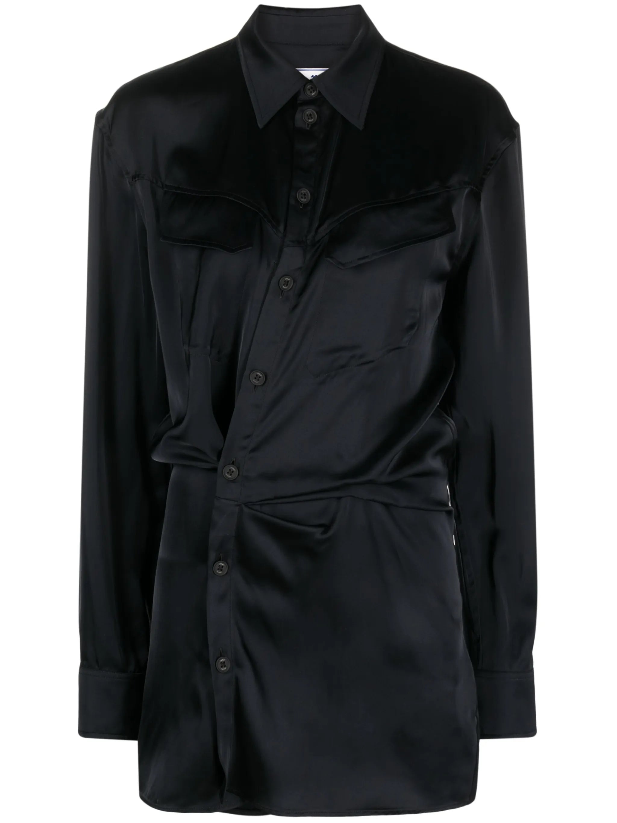 Asymmetrisches Kleid mit Raffung
