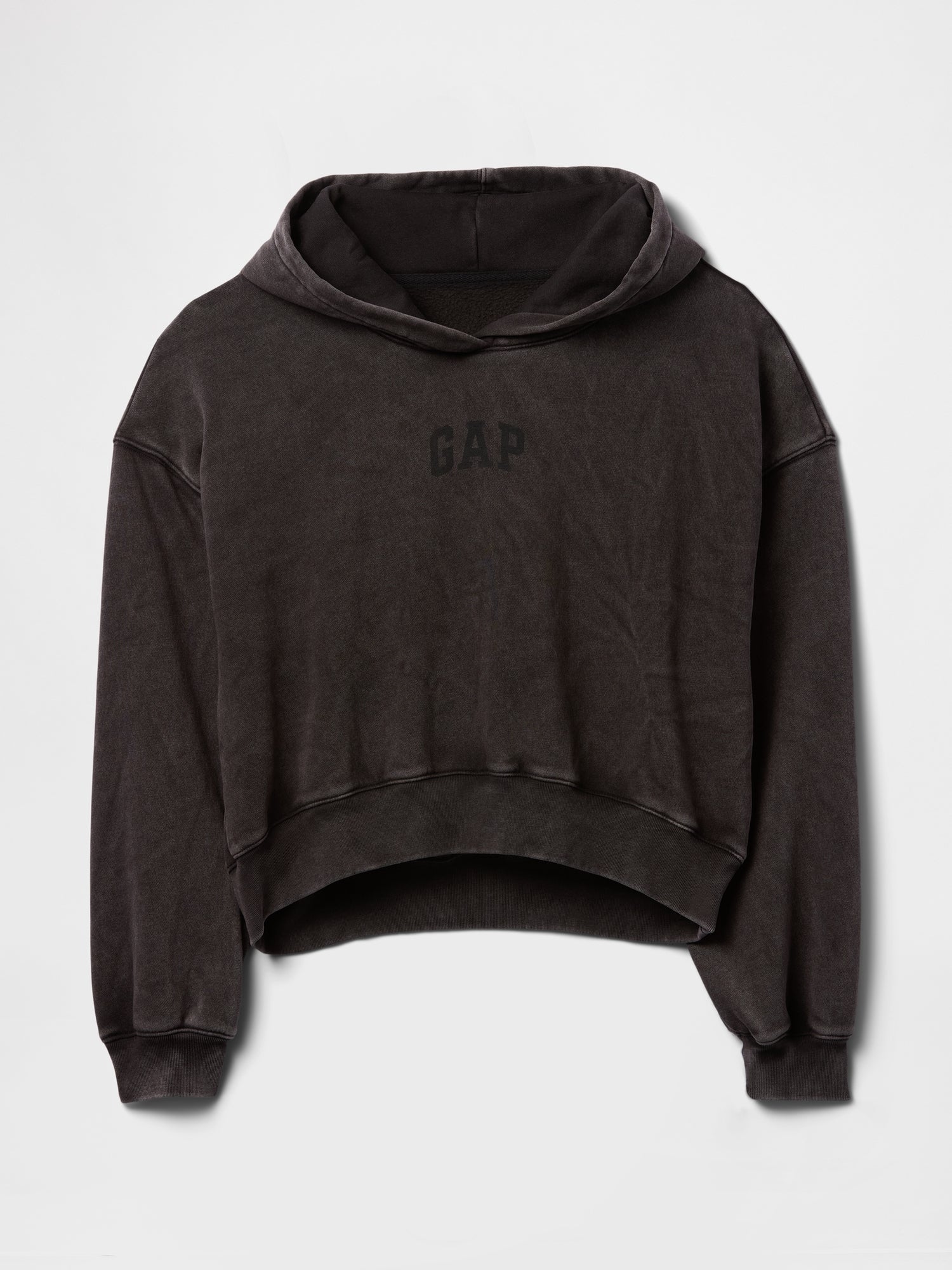 Verkürzter Kapuzenpullover mit Logo