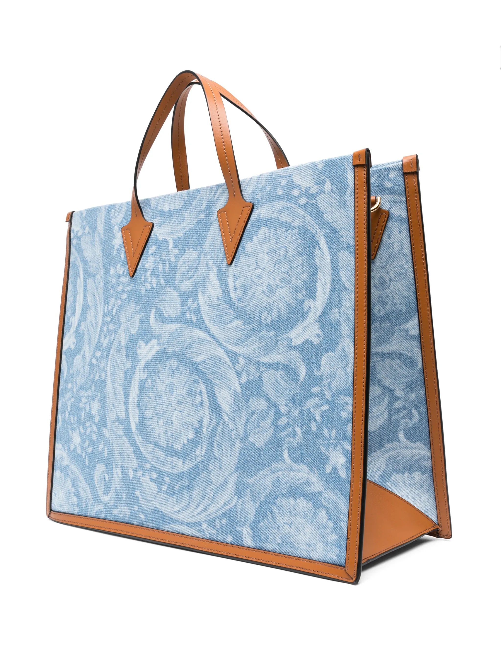 Versace Allover denim tote bag
