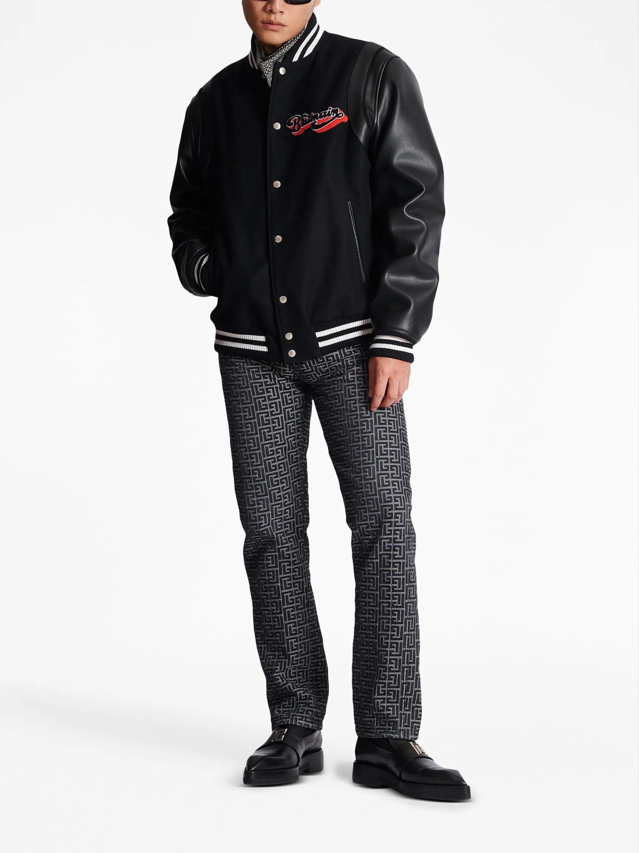 Bomber jacket with logo patch