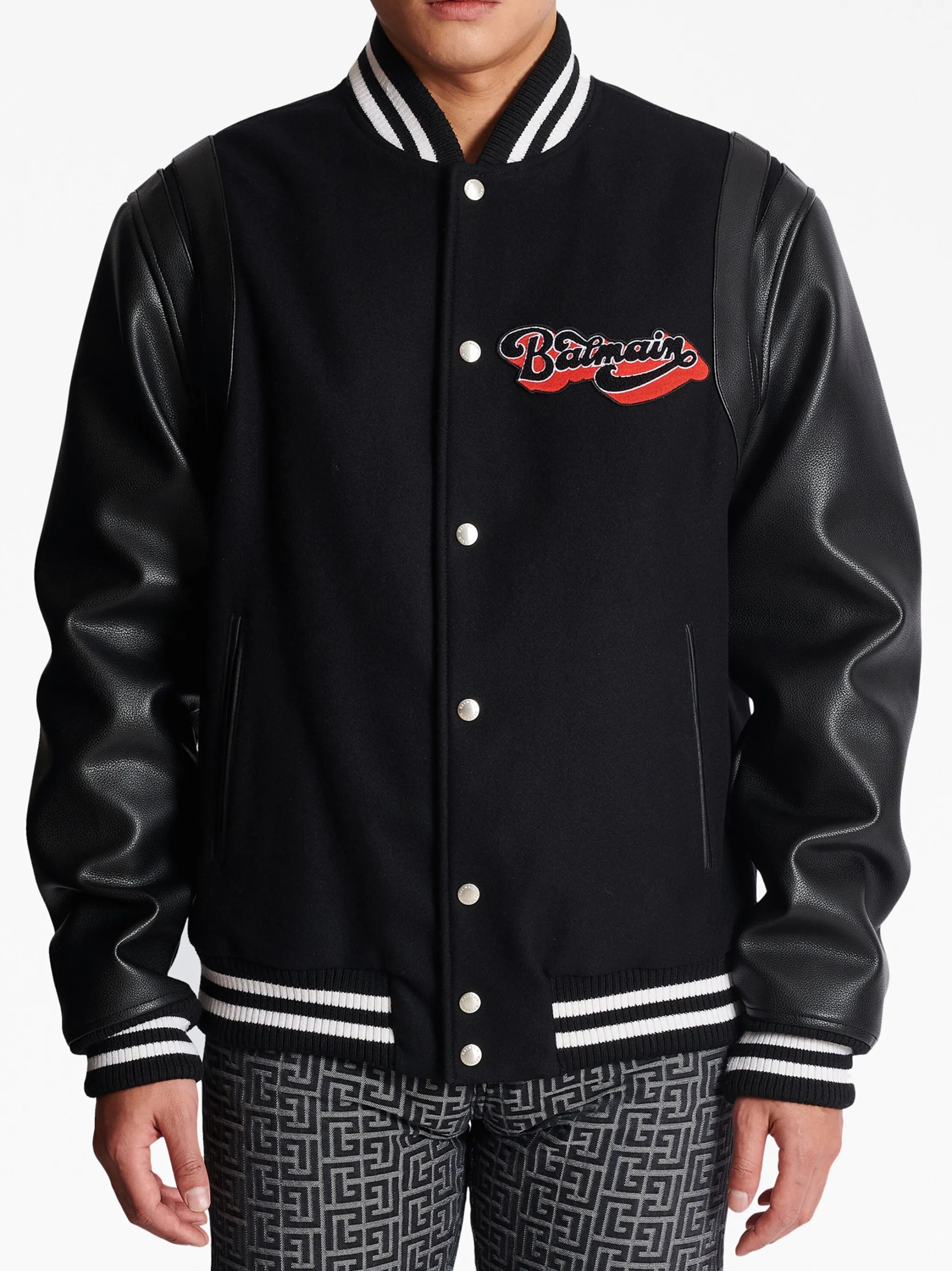 Bomber jacket with logo patch