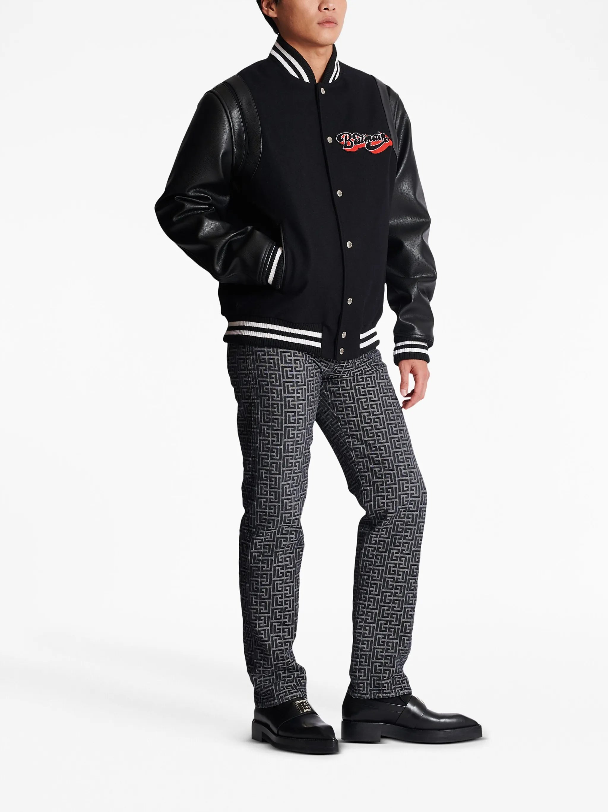 Bomber jacket with logo patch