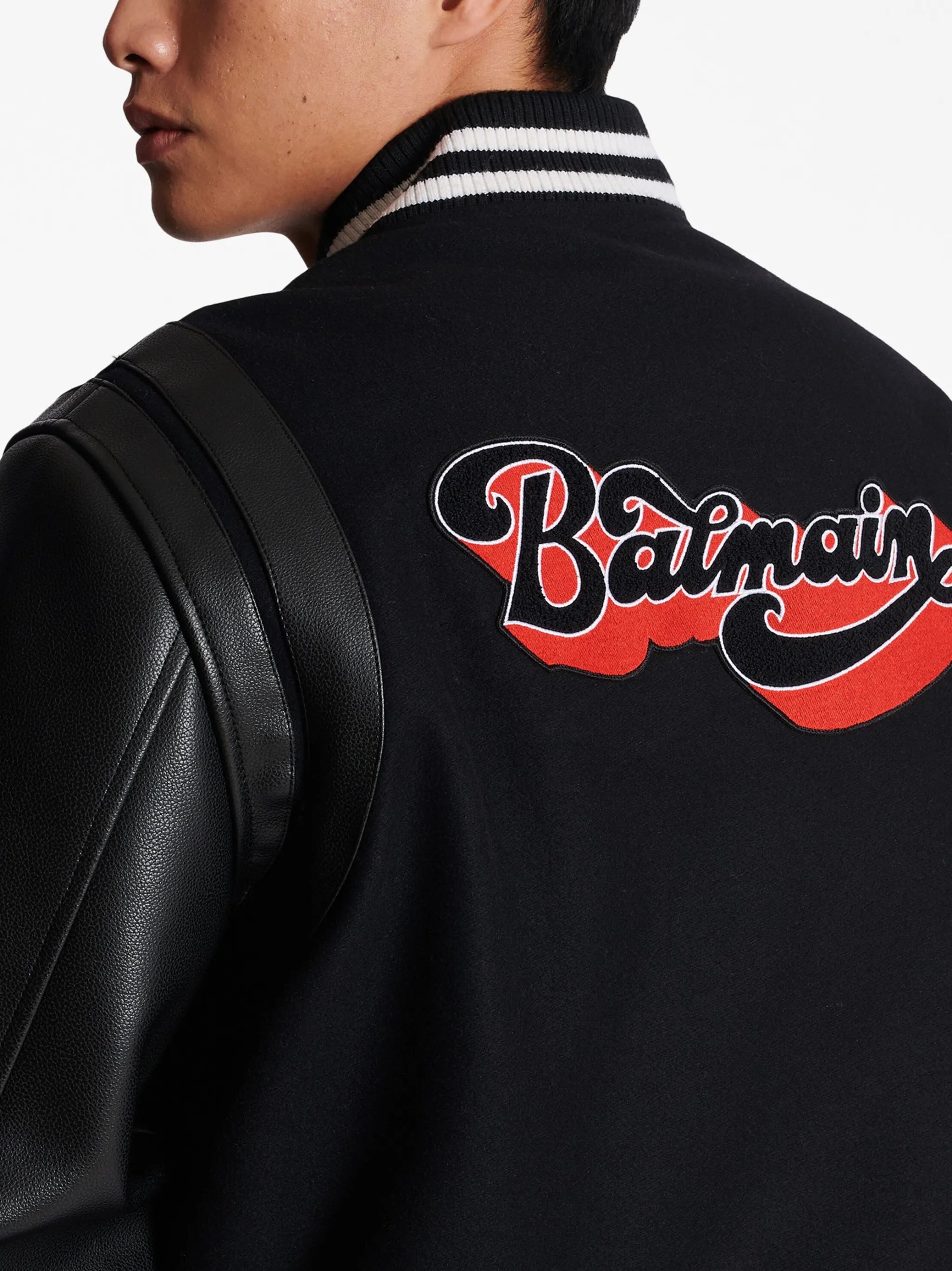 Bomber jacket with logo patch