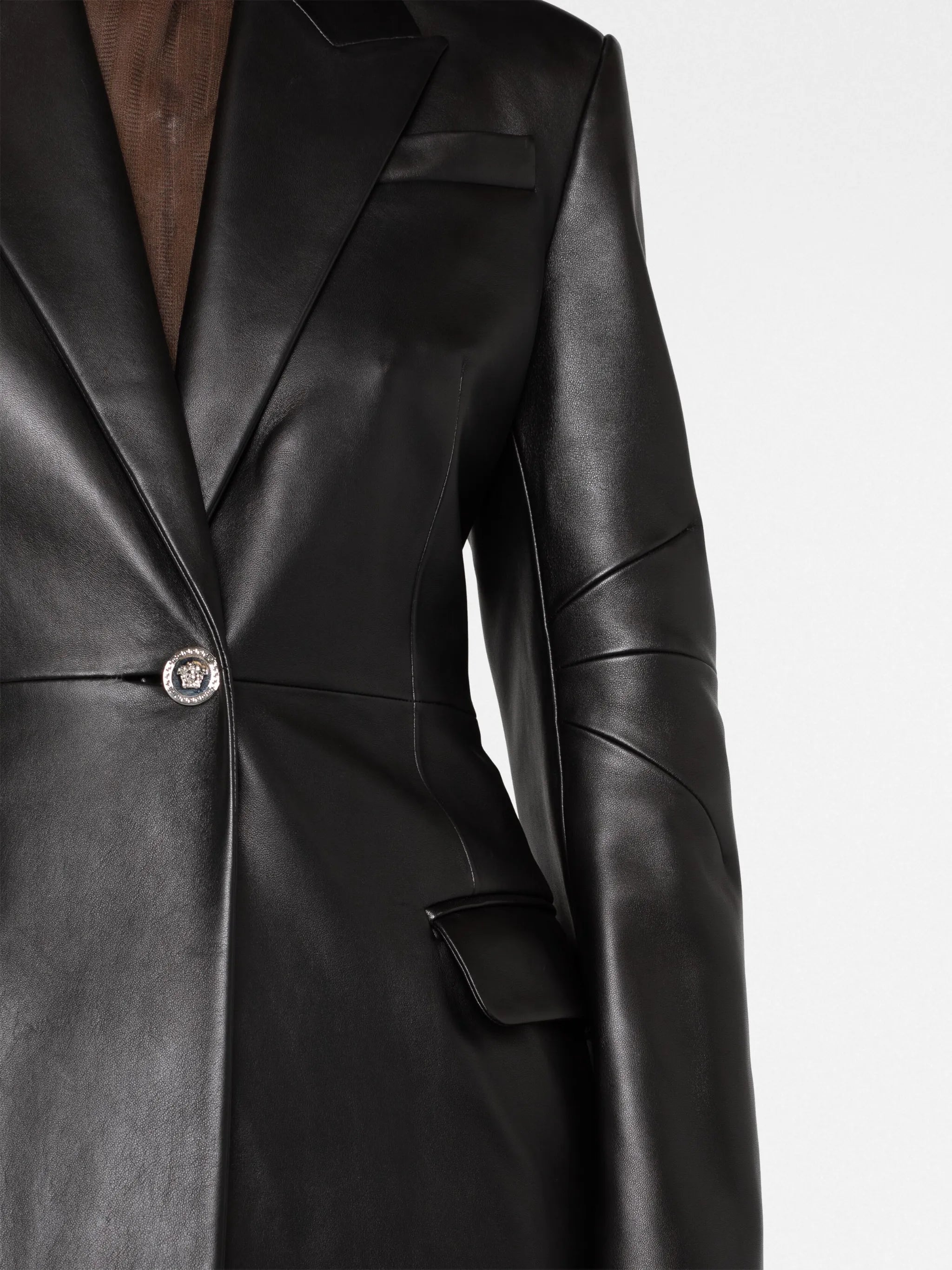 Leather trench coat