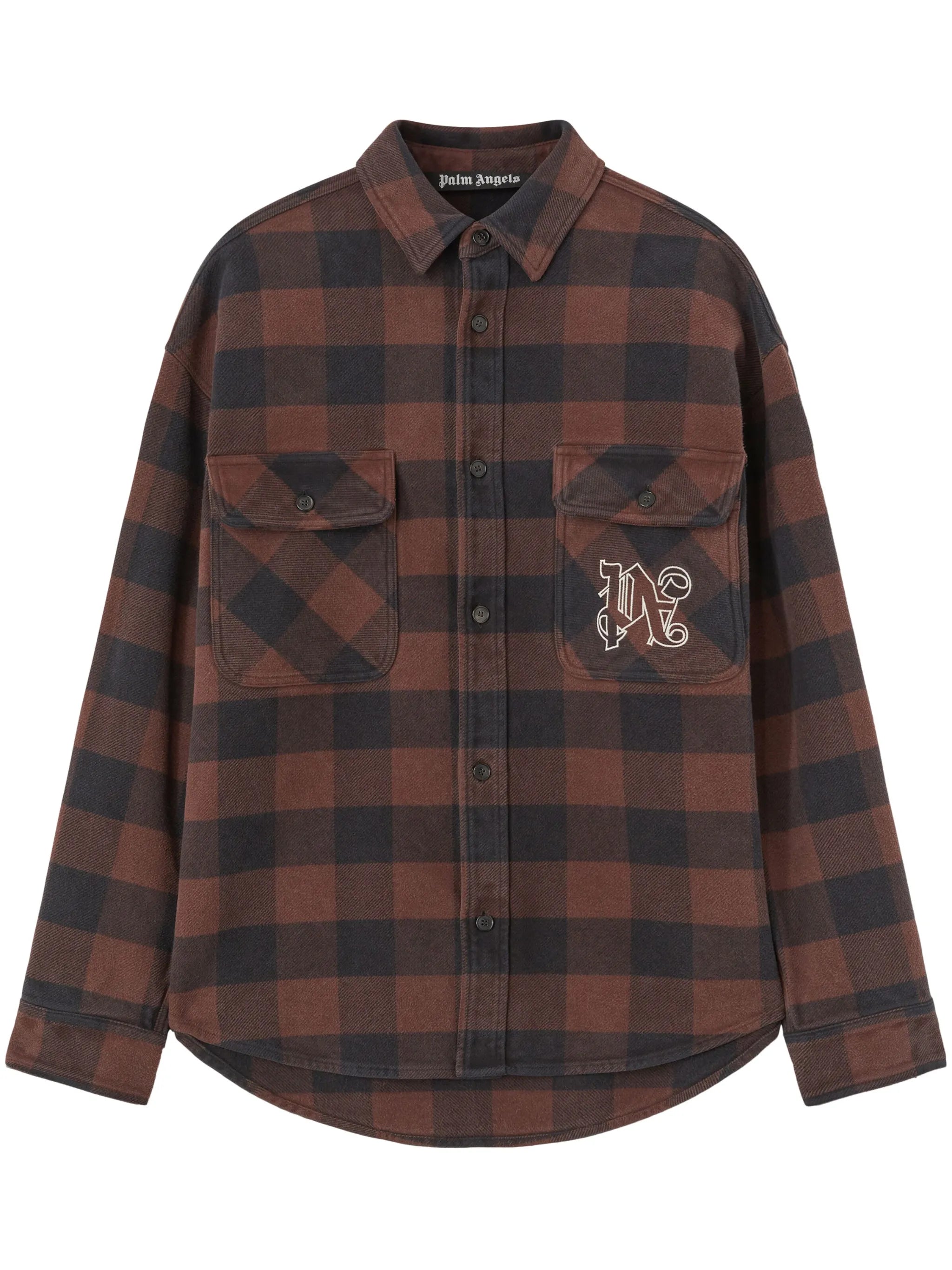 Kariertes Hemd mit Monogramm-Print
