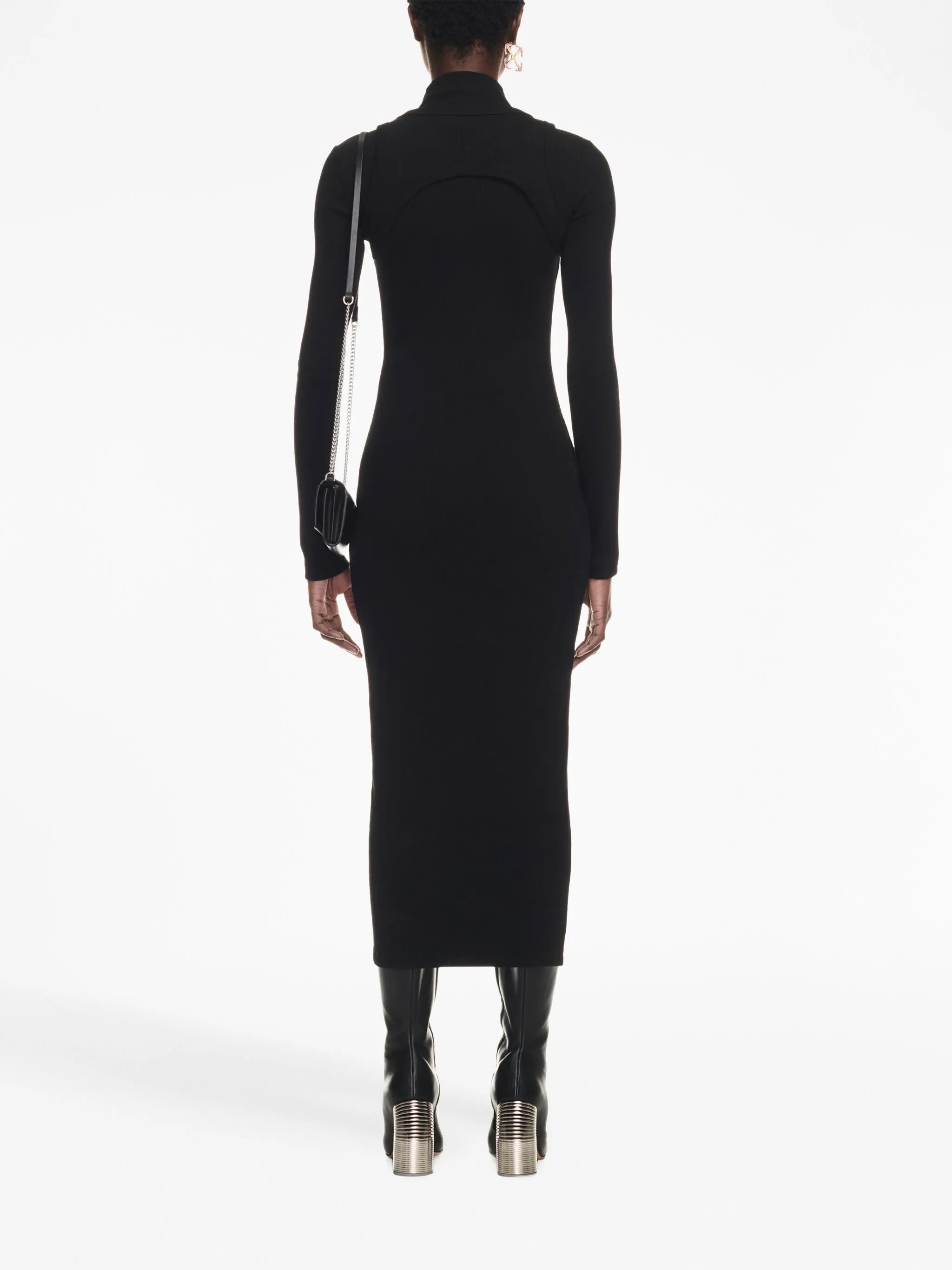 Geripptes Rollkragenkleid