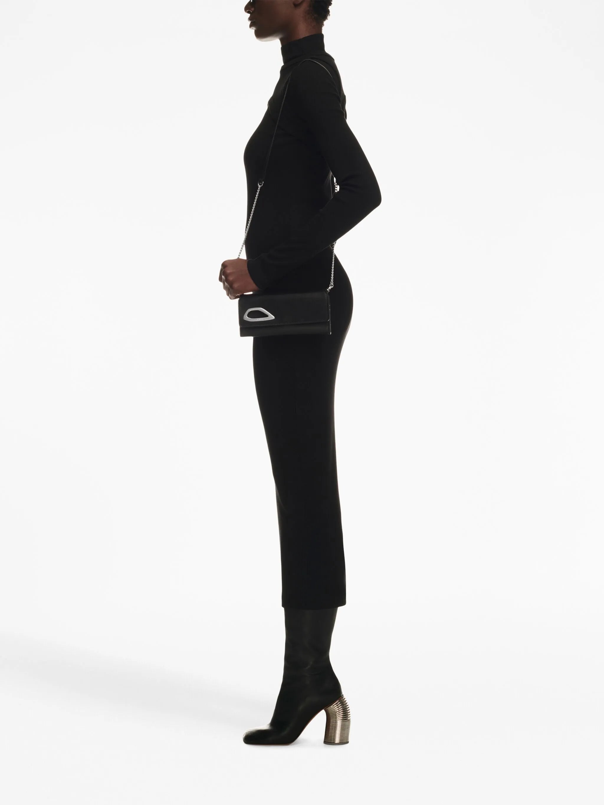 Geripptes Rollkragenkleid