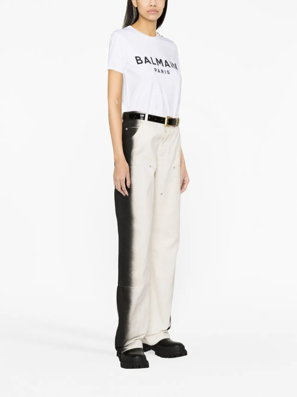 T-shirt with decorative buttons