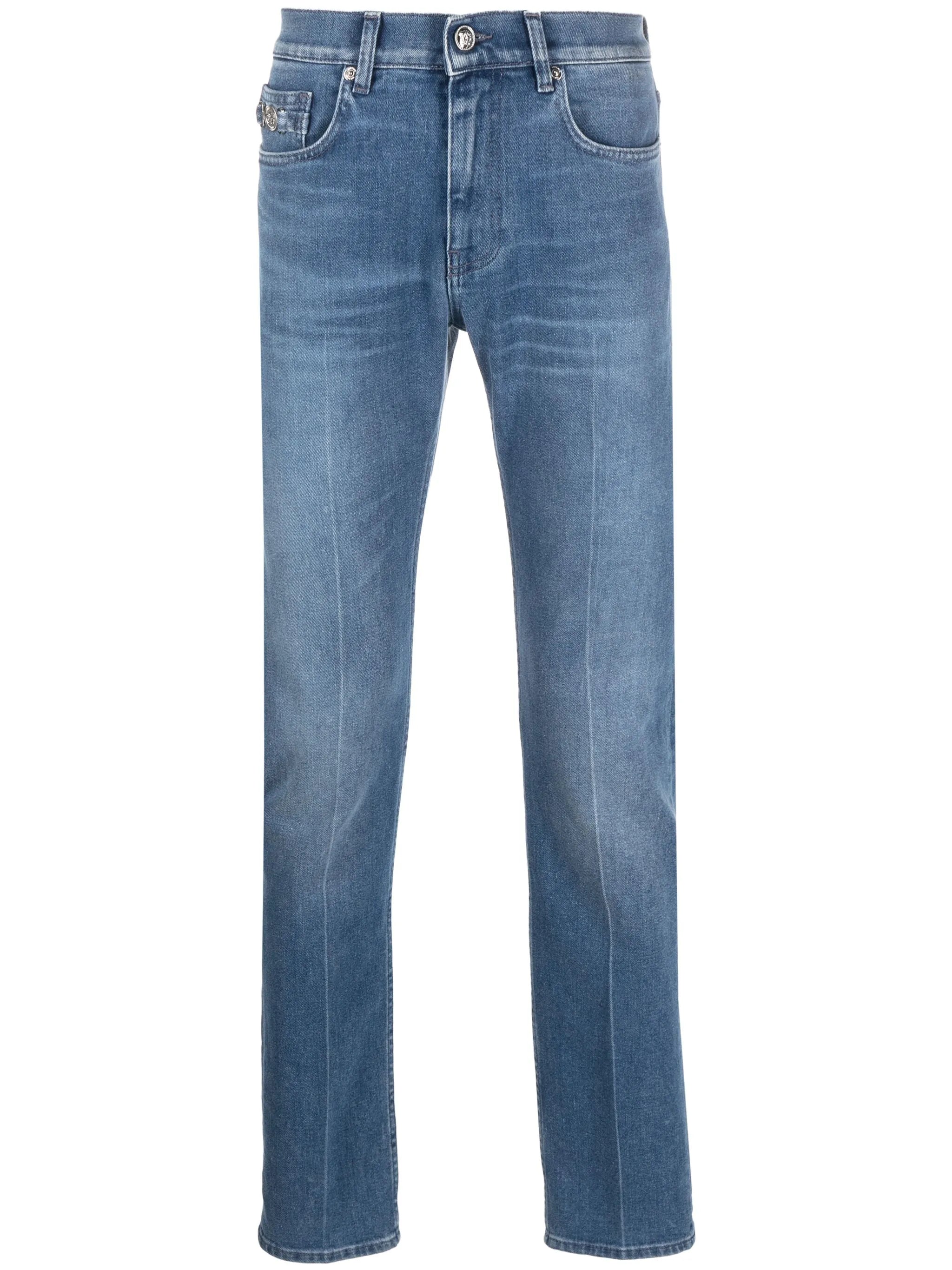Slim-Fit-Jeans mit Logo-Patch