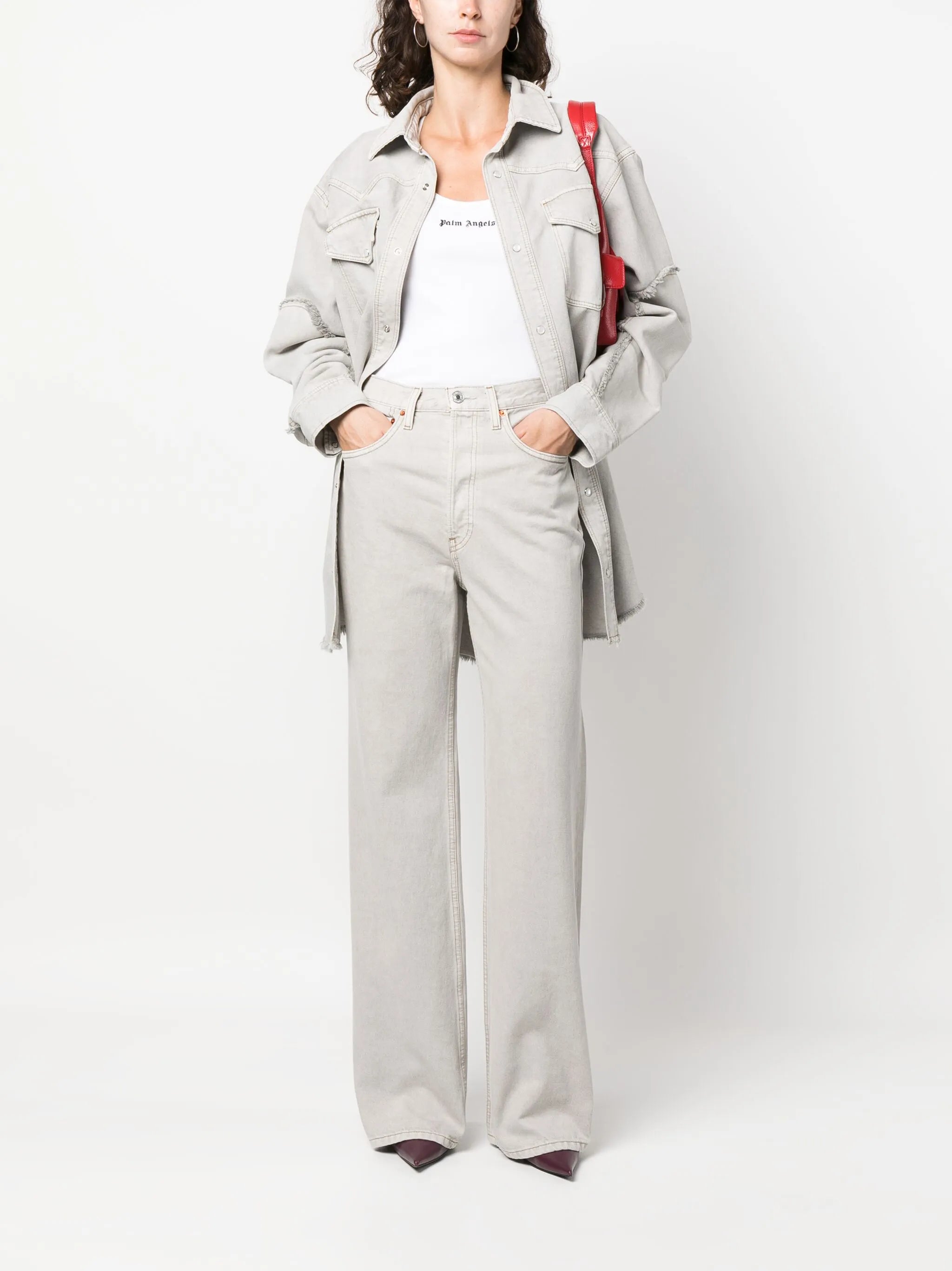 Ribbed tank top with logo print