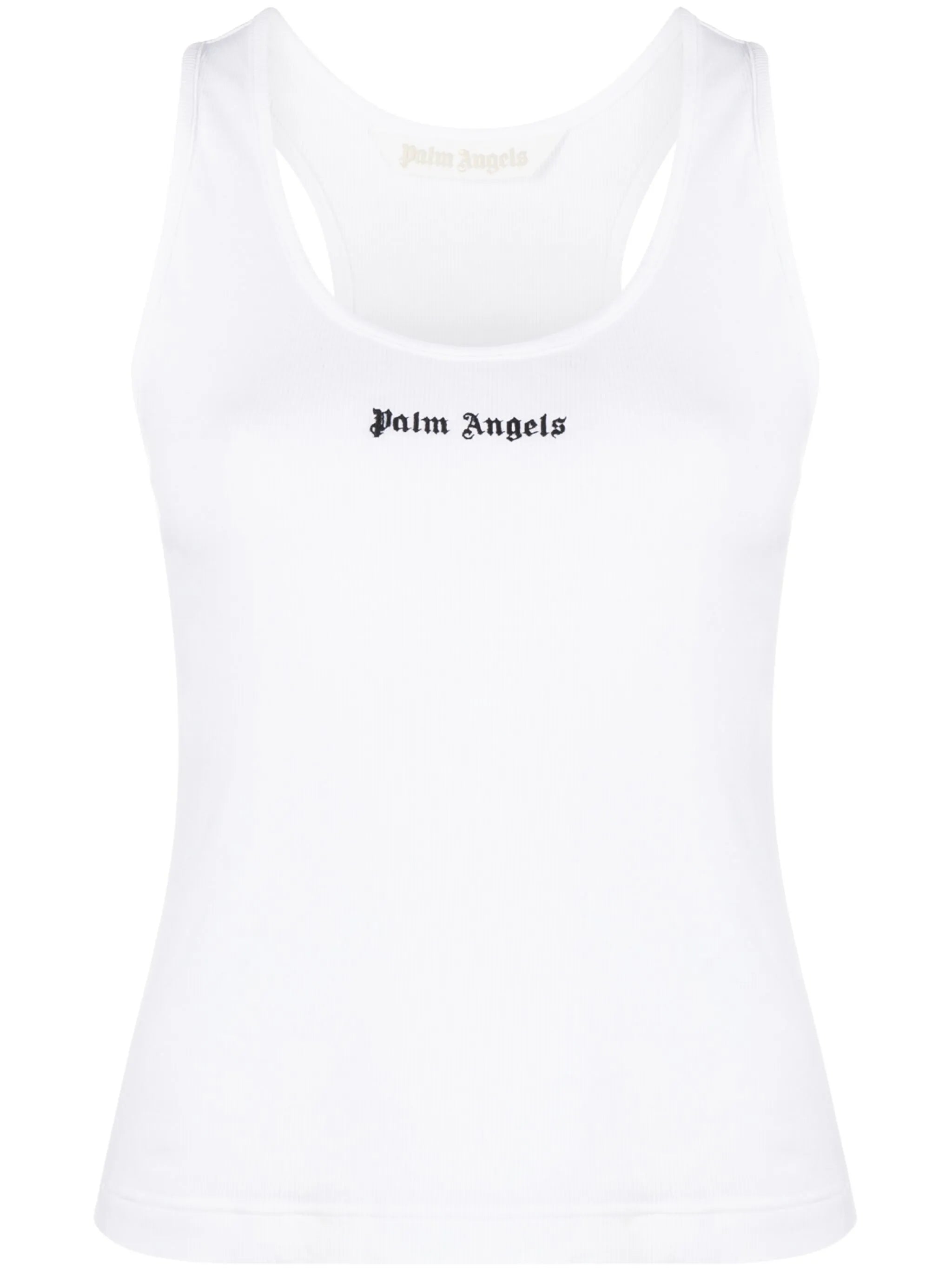 Ribbed tank top with logo print