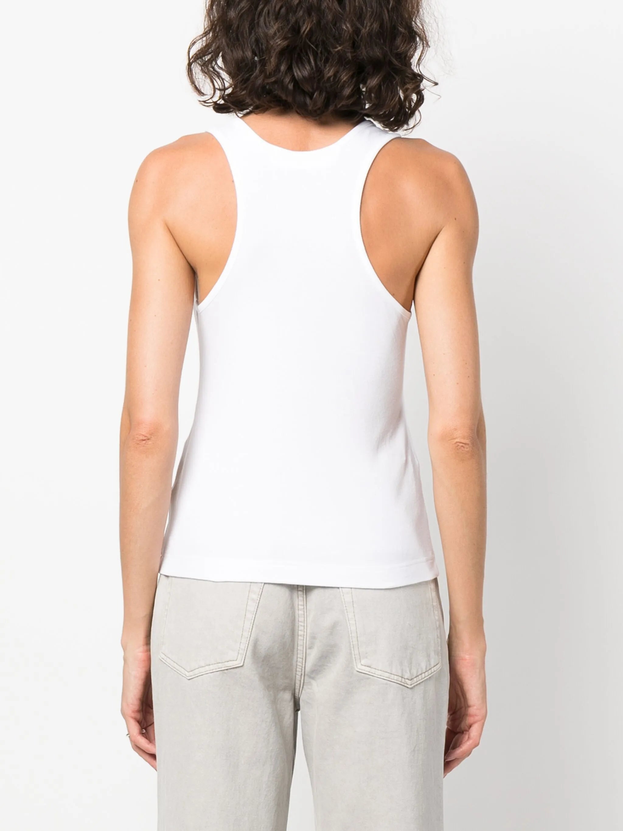 Ribbed tank top with logo print