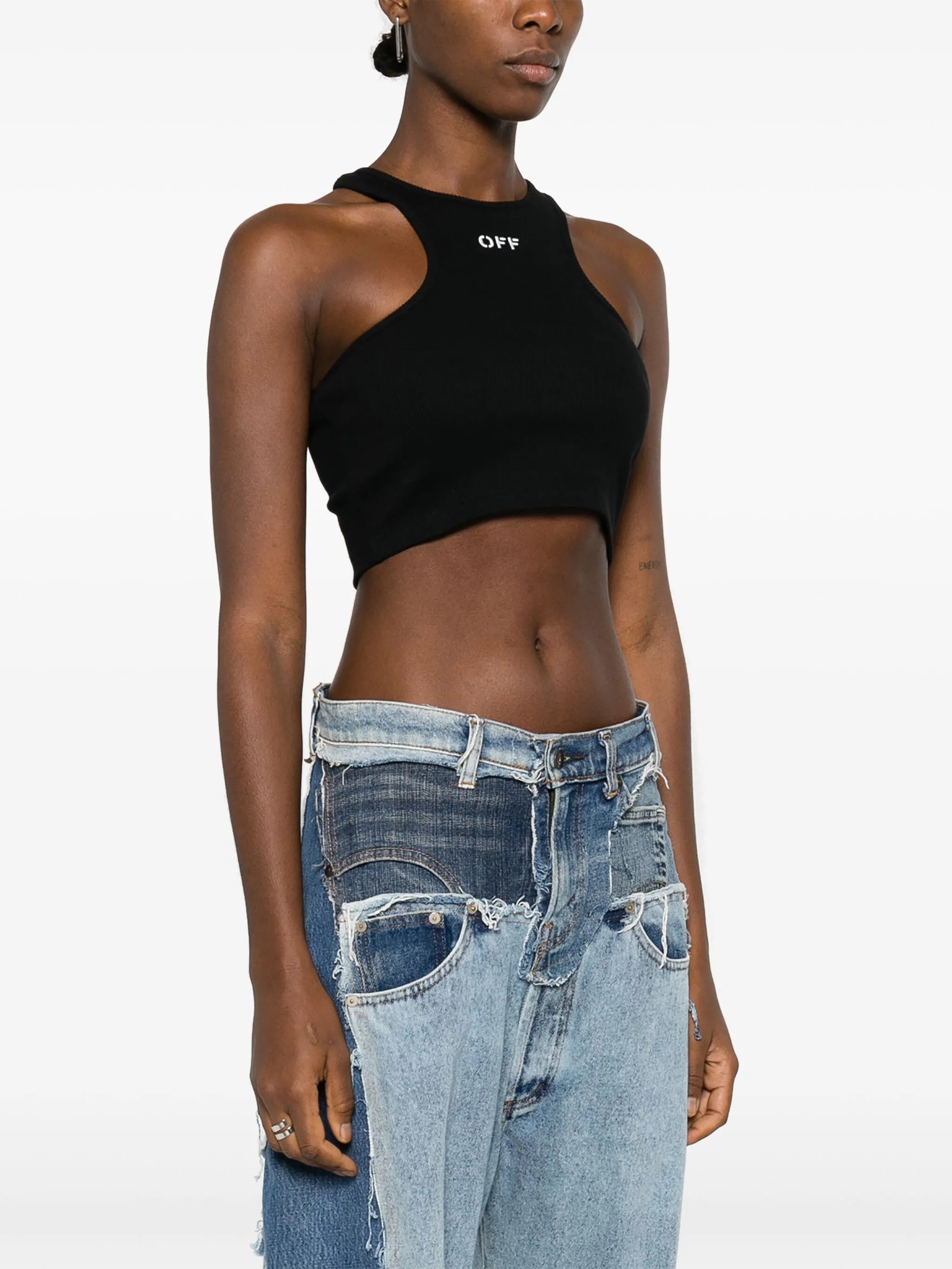 Ribbed Off-Stamp Cropped Top