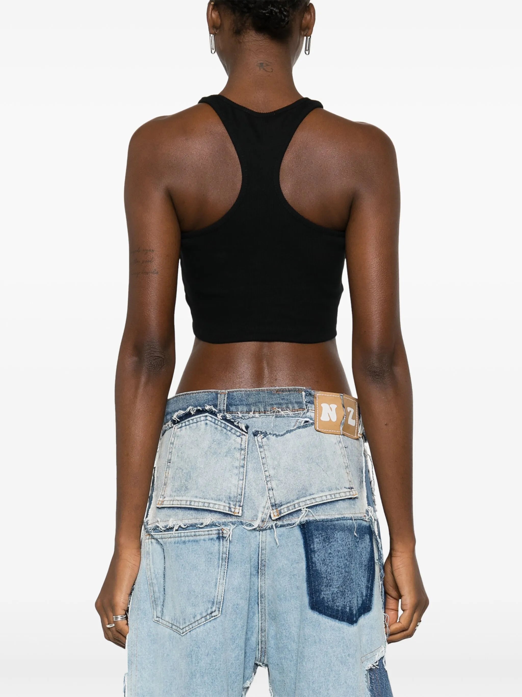 Ribbed Off-Stamp Cropped Top