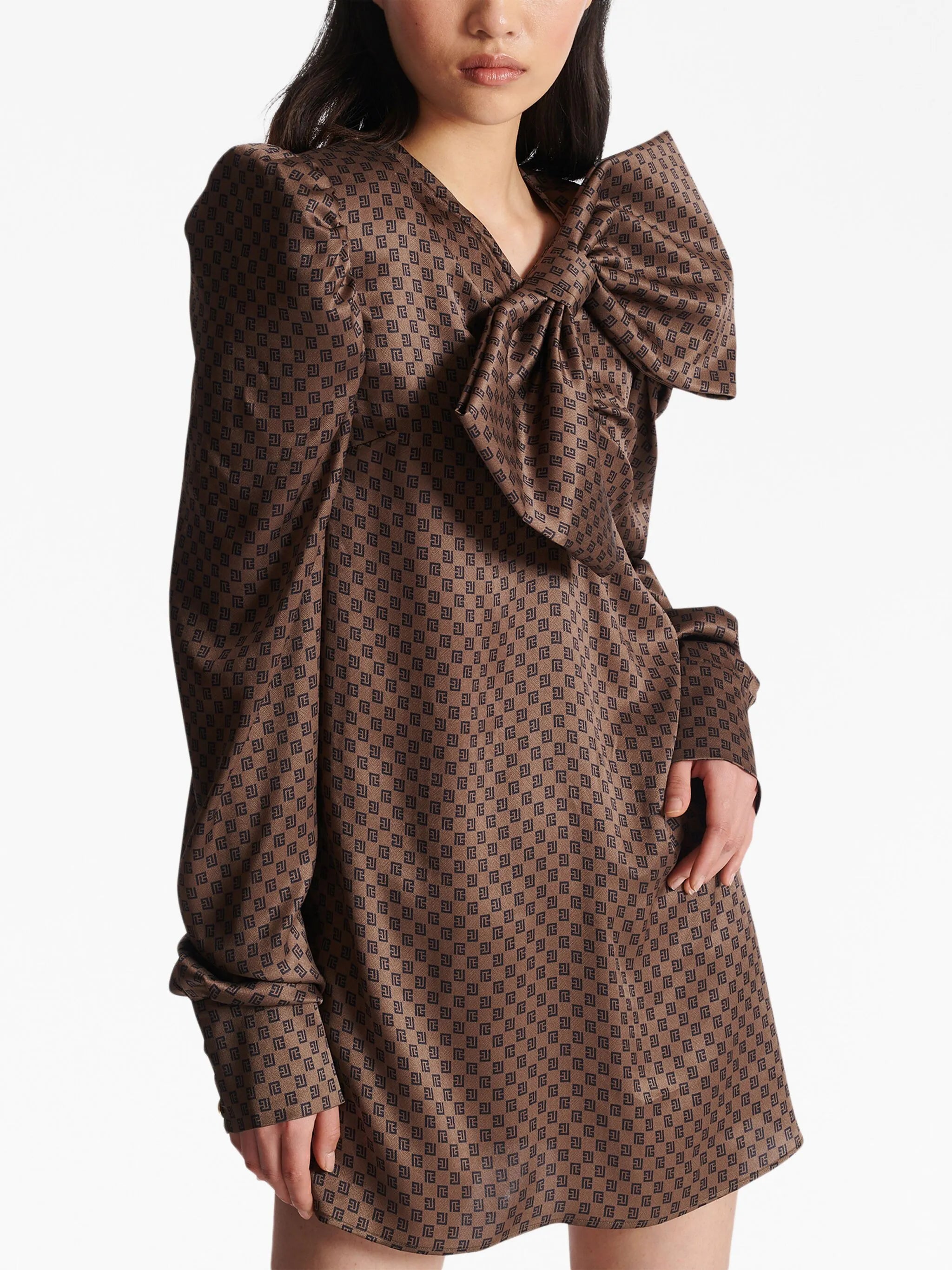 Kleid mit Monogramm-Print