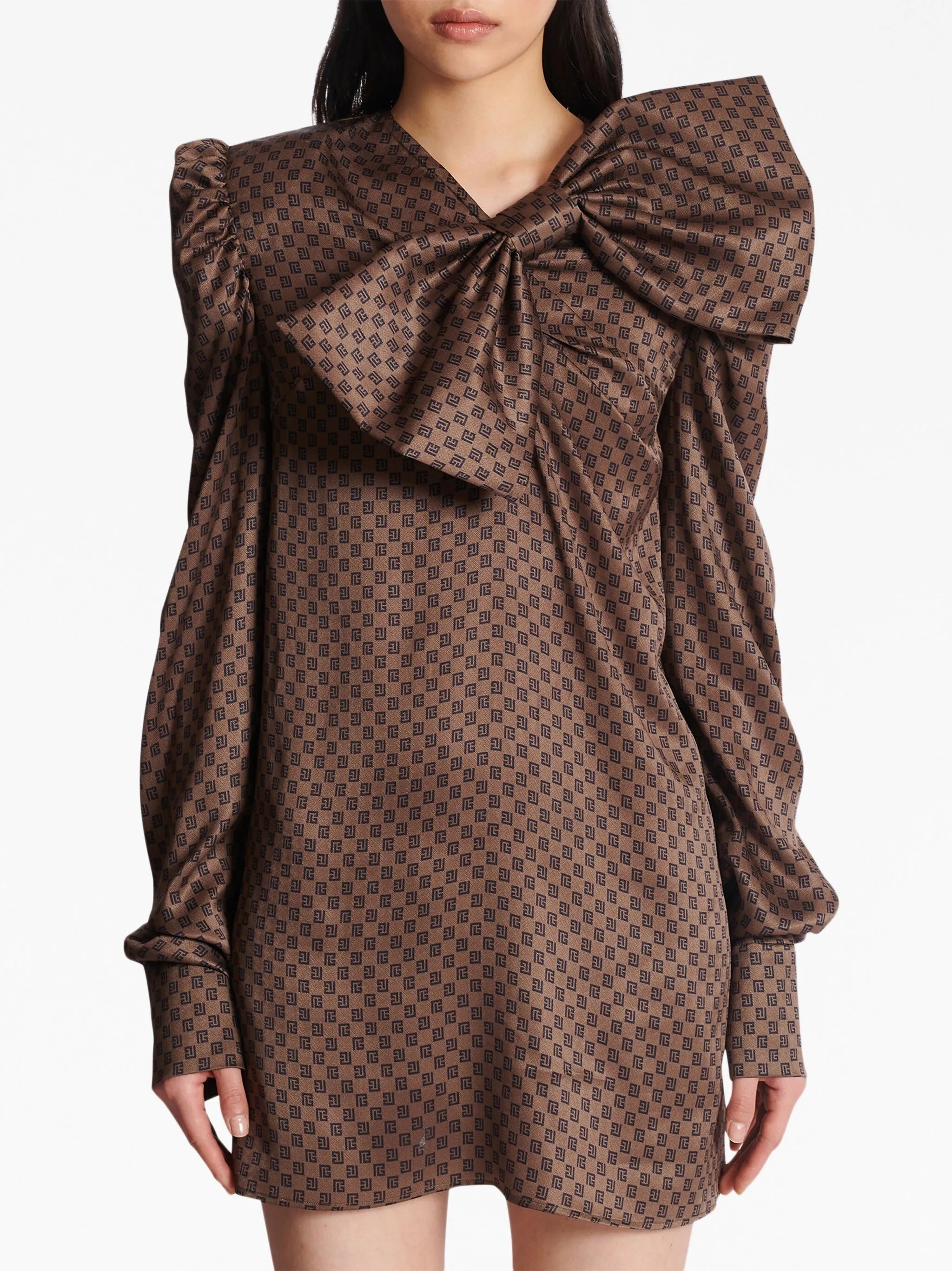 Kleid mit Monogramm-Print