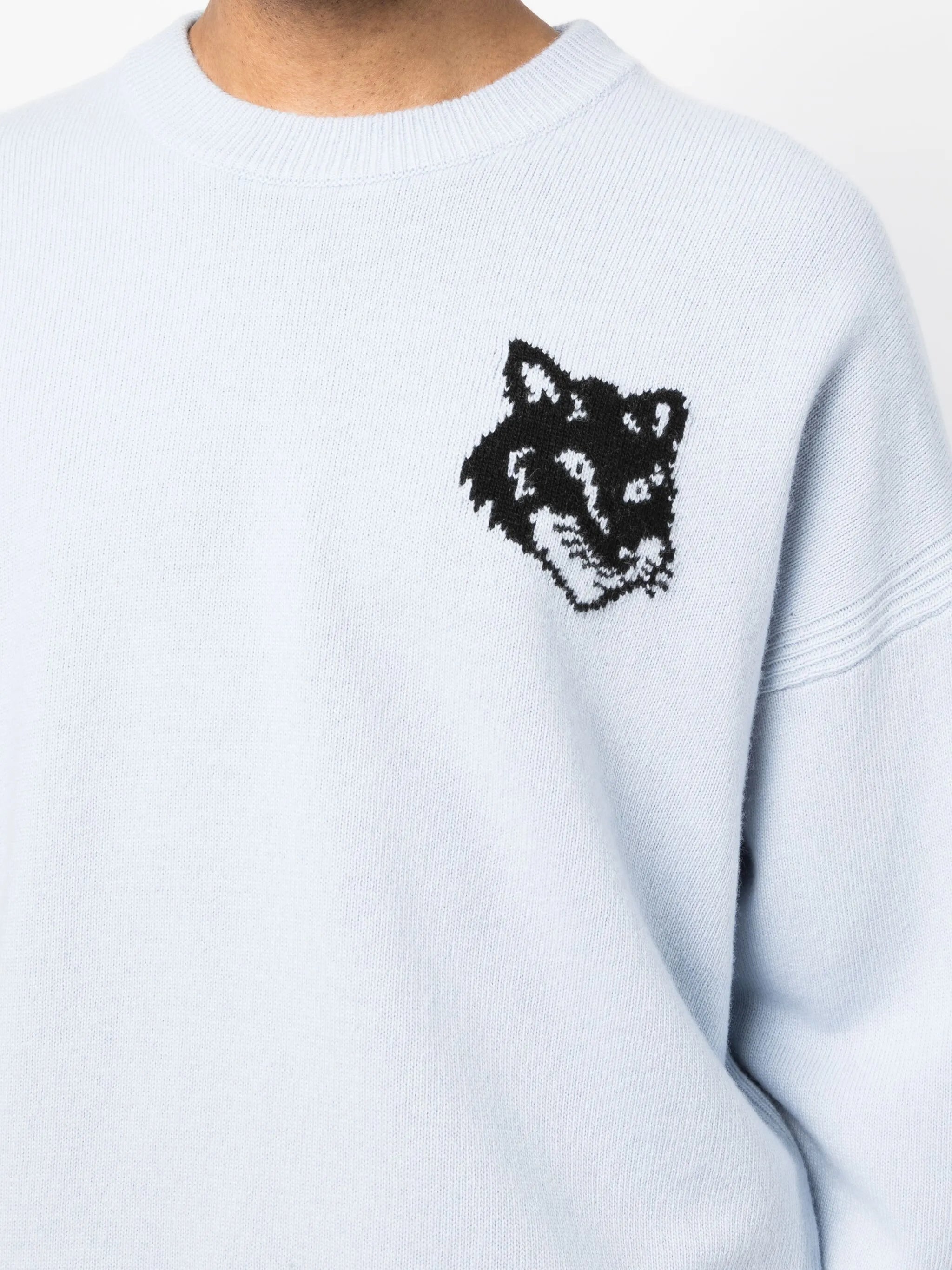 Pullover mit Intarsien-Logo