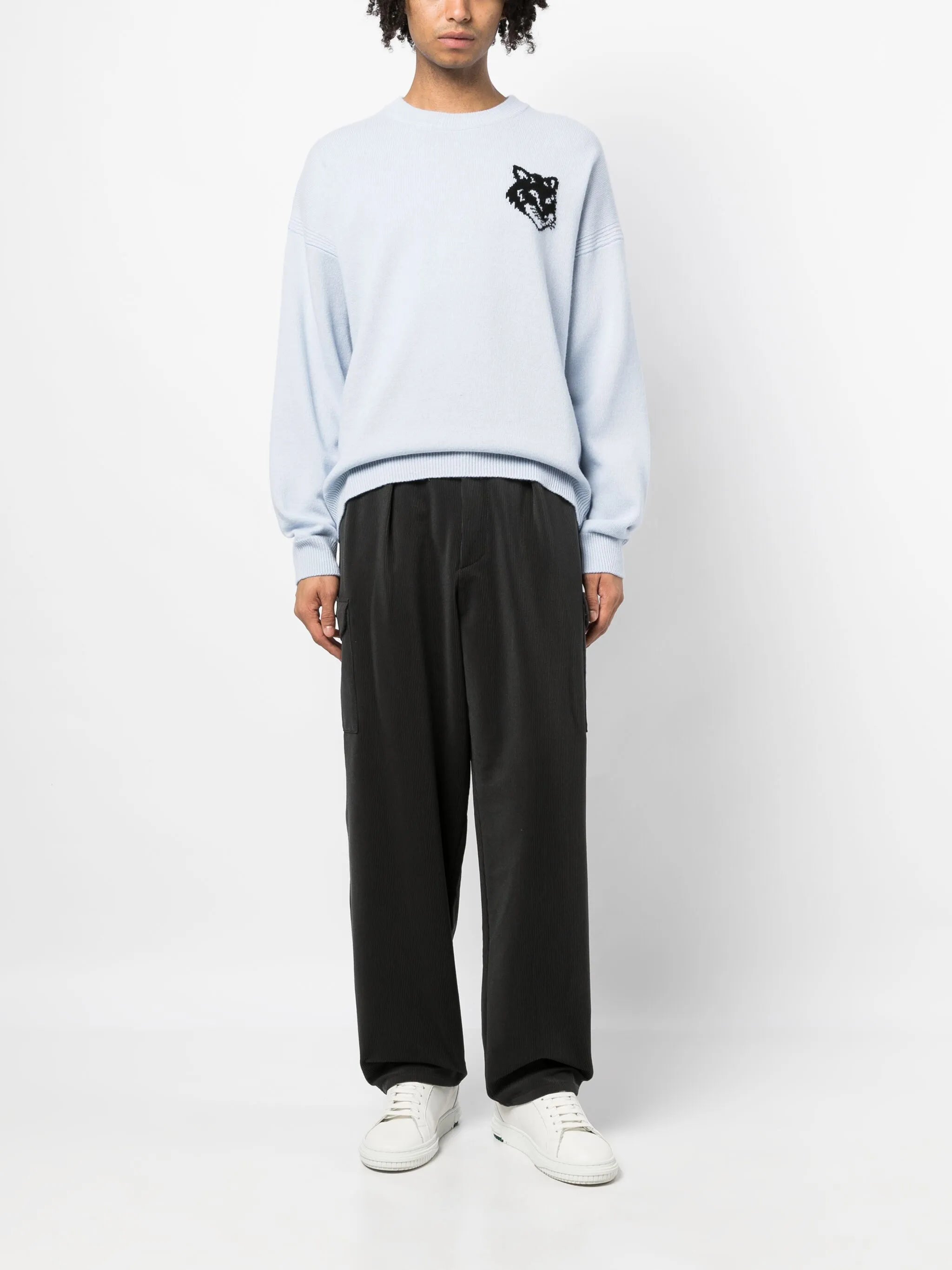 Pullover mit Intarsien-Logo