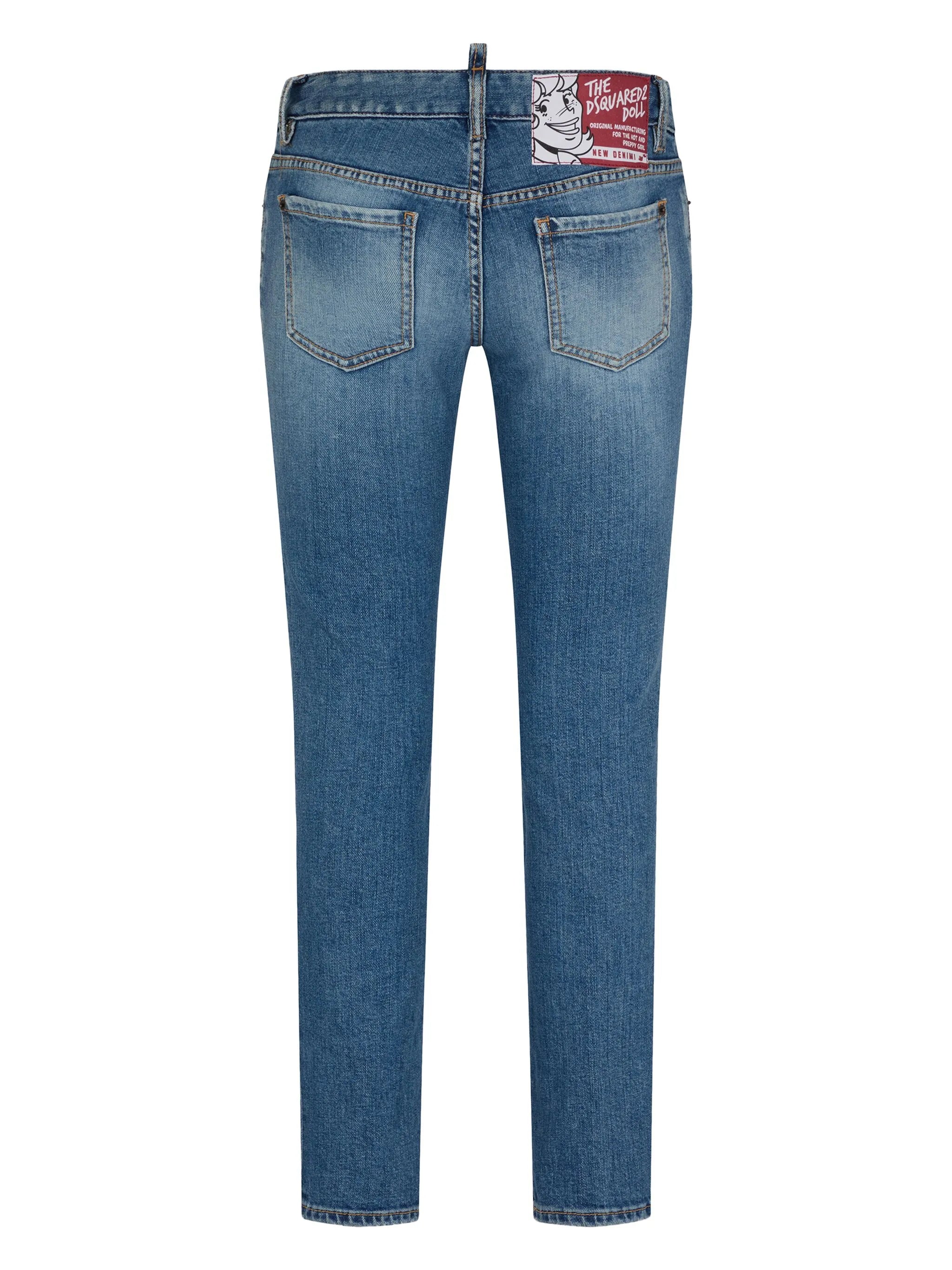 Tapered-Jeans mit Logo-Patch