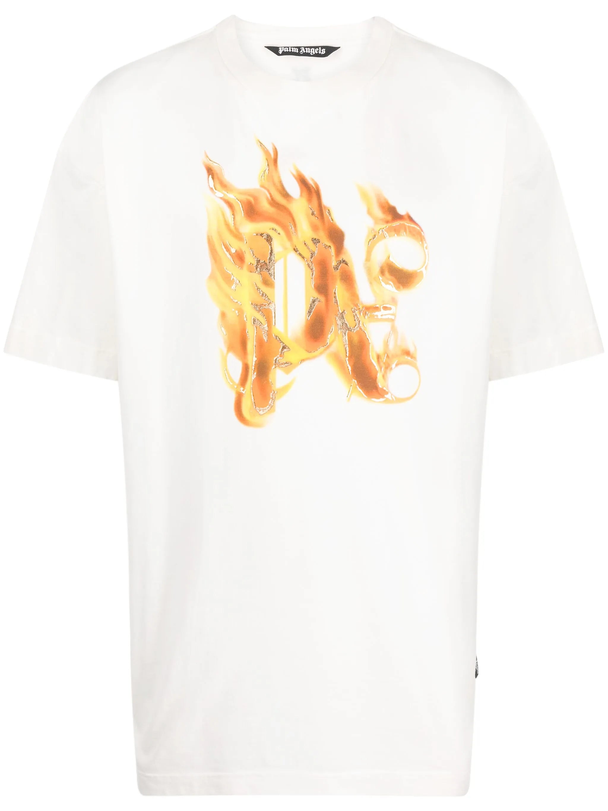 Burning T-Shirt mit Monogramm-Print