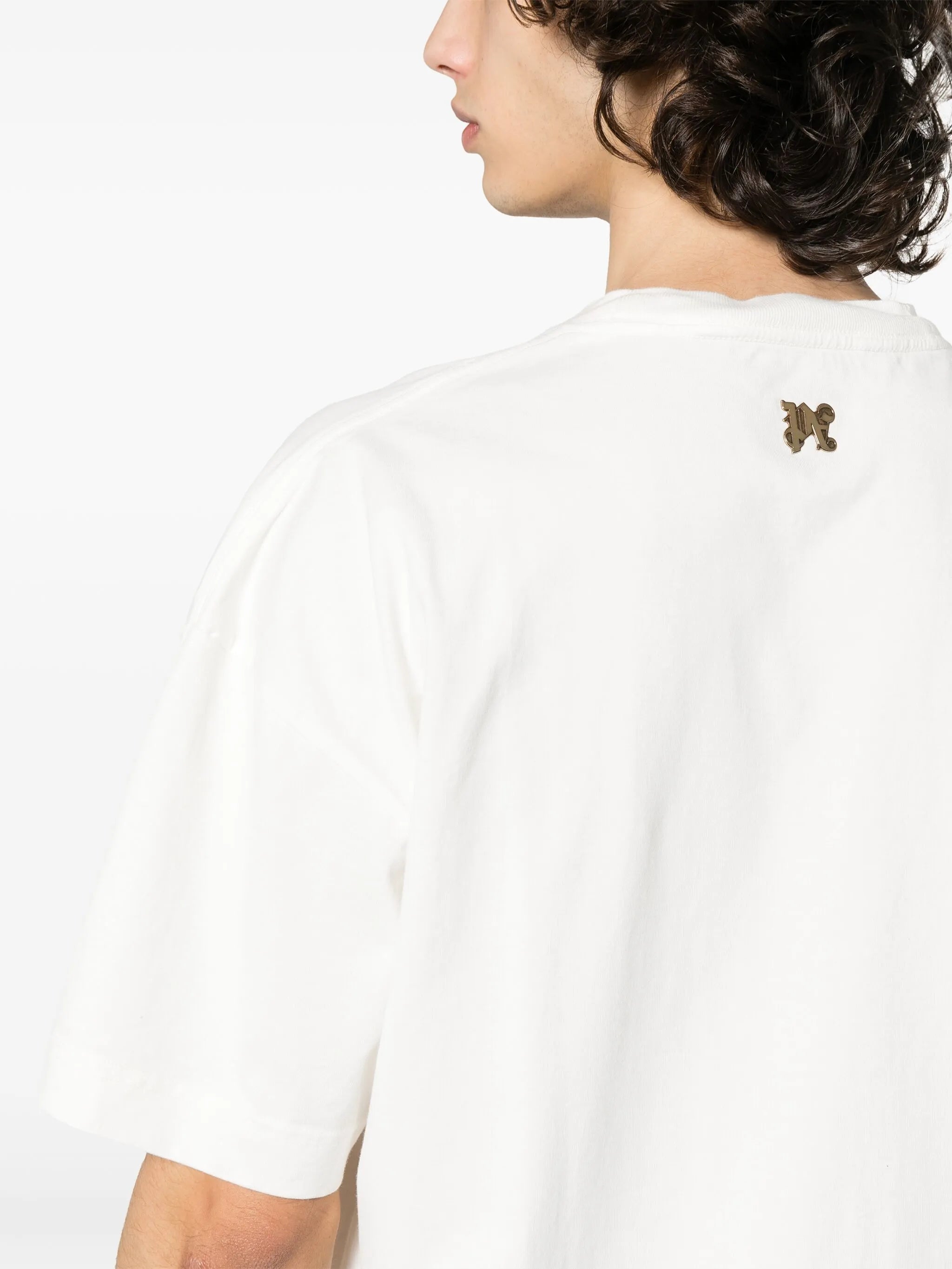 Burning T-Shirt mit Monogramm-Print