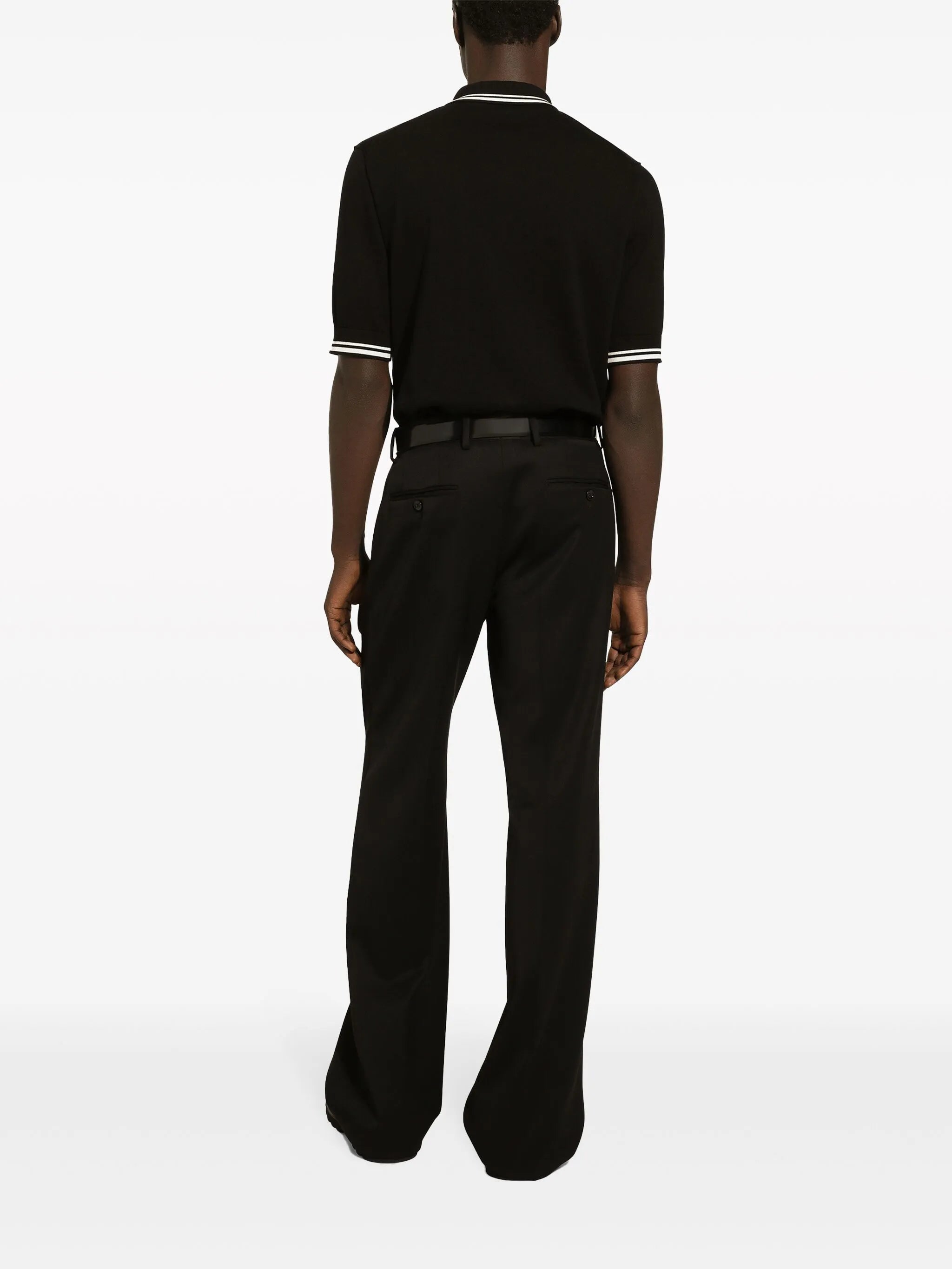 Besticktes Poloshirt mit Streifendetail