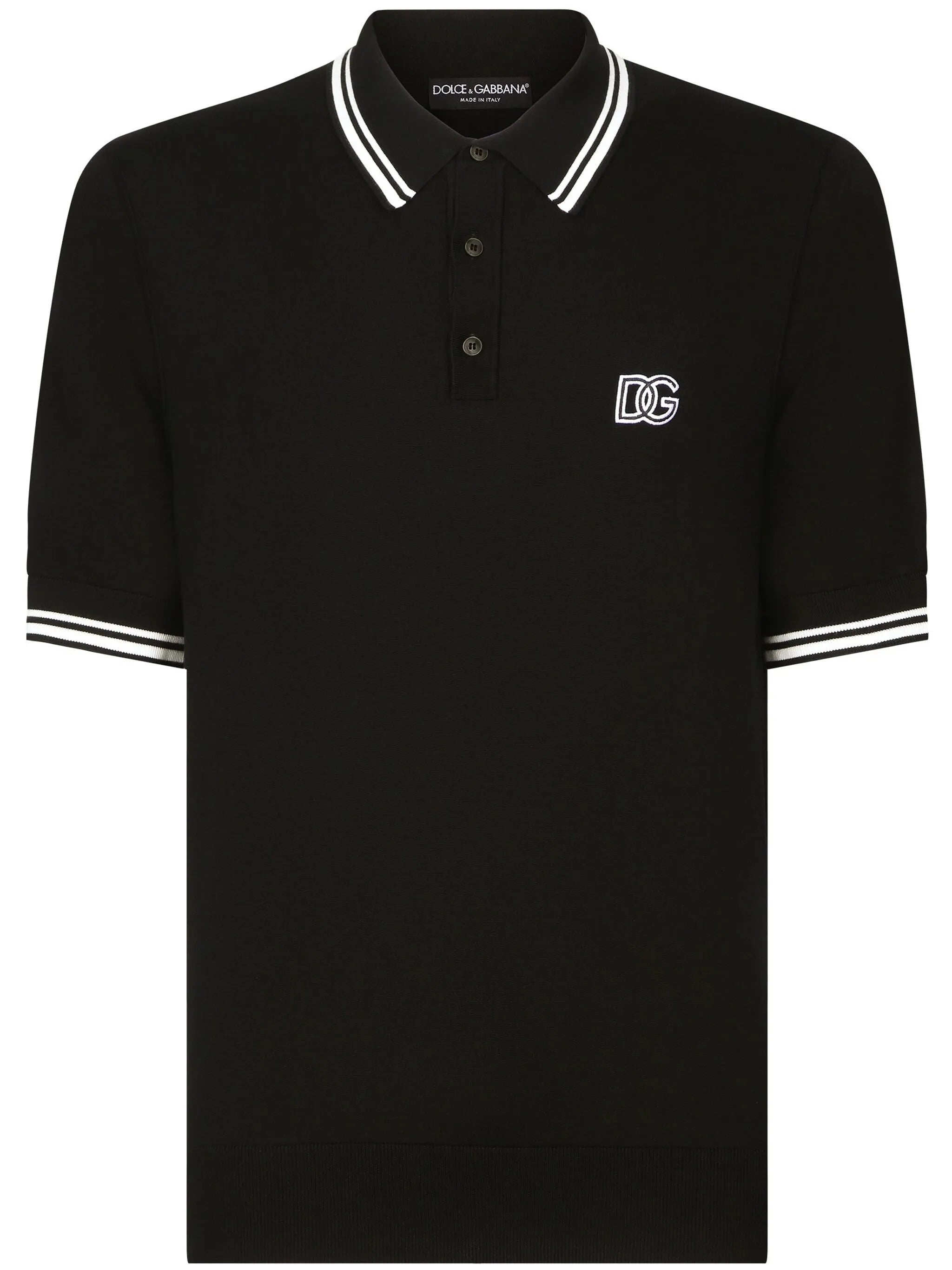 Besticktes Poloshirt mit Streifendetail