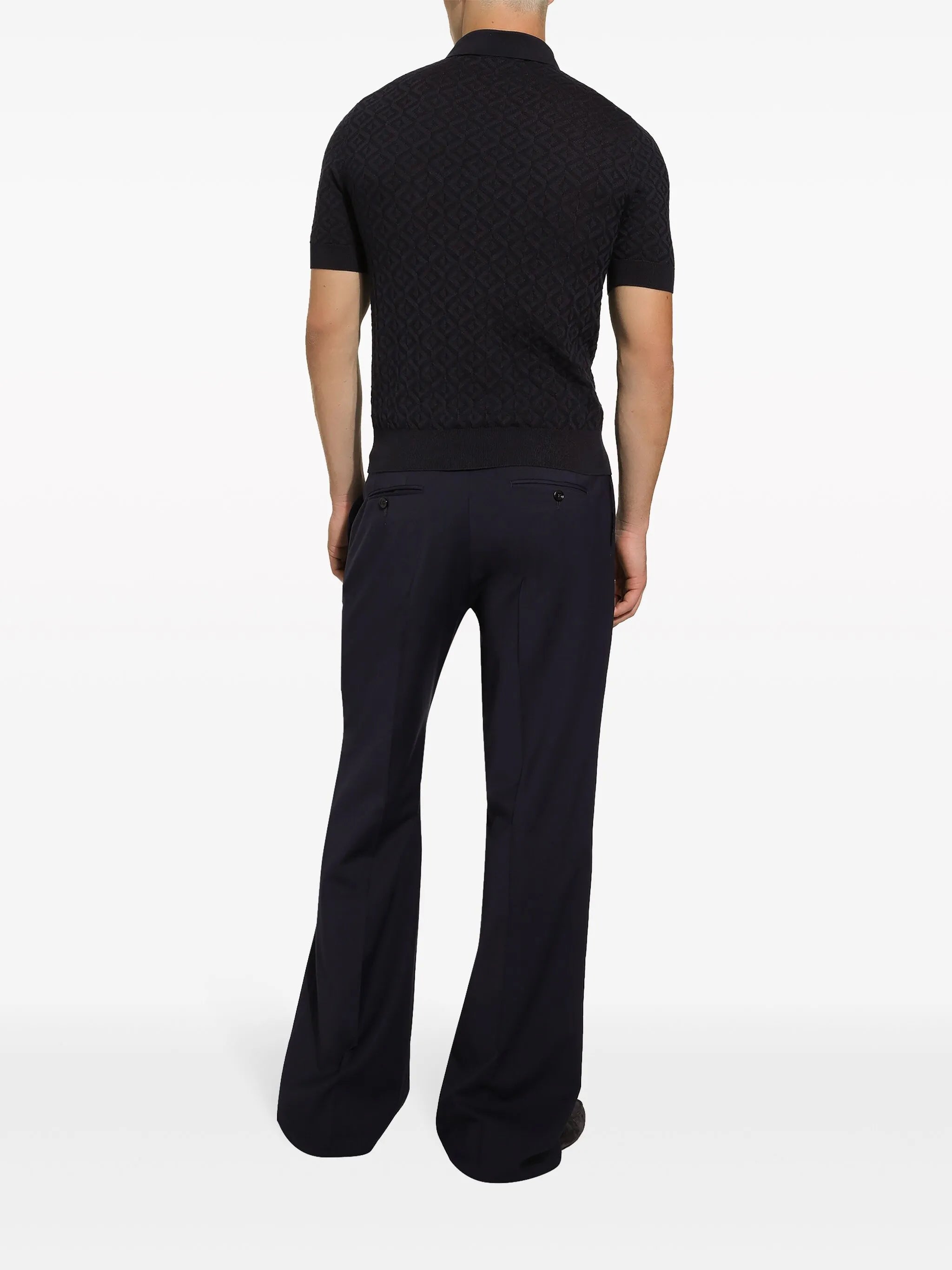 Strick-Poloshirt mit geometrischem Muster