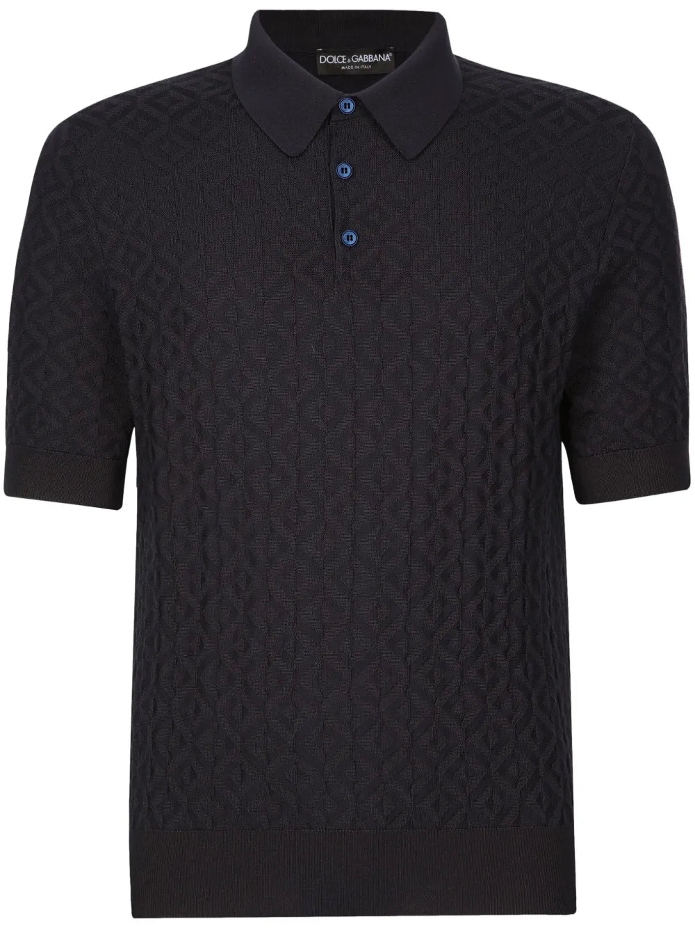 Strick-Poloshirt mit geometrischem Muster