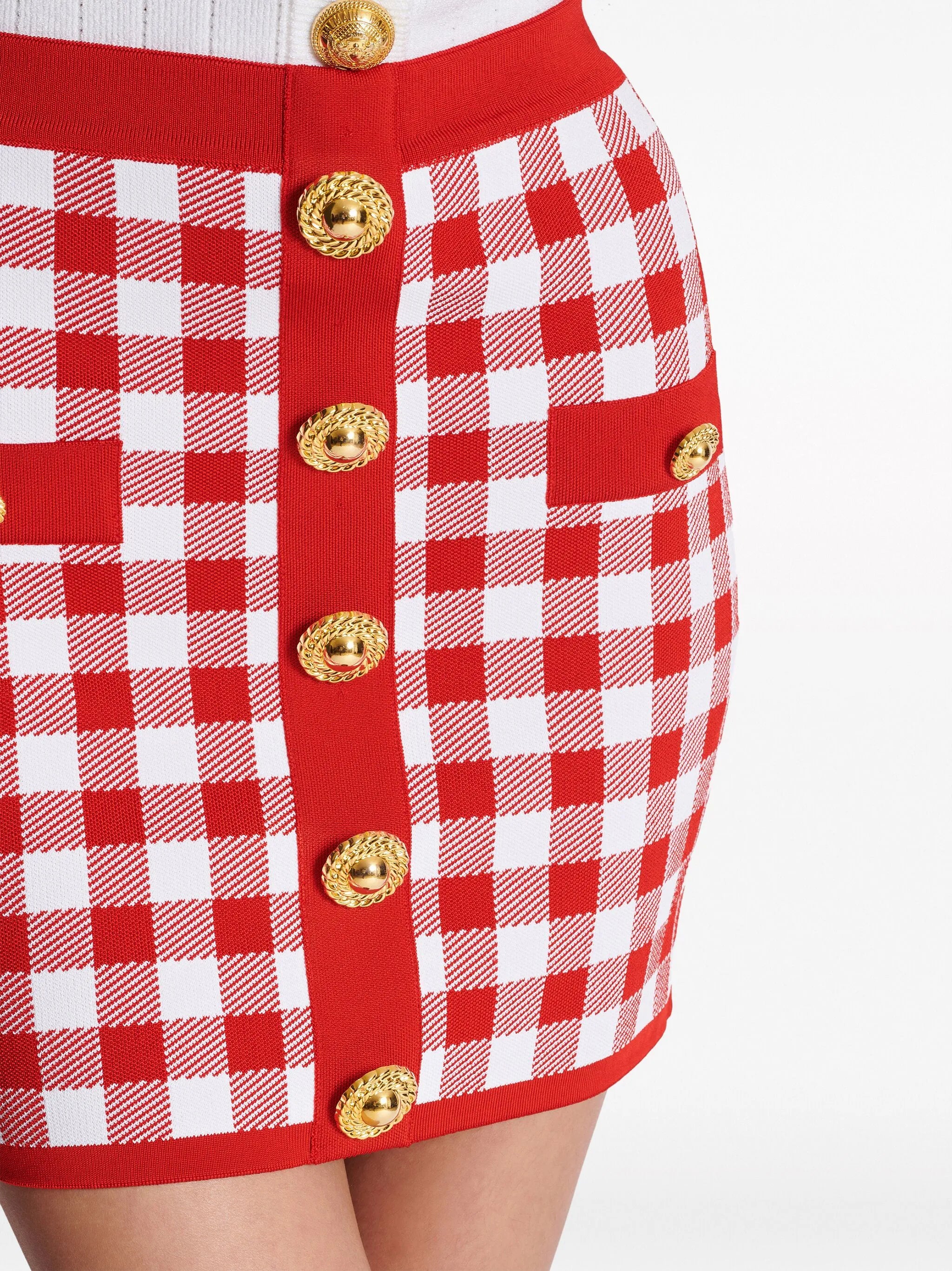 Mini skirt with Vichy check pattern