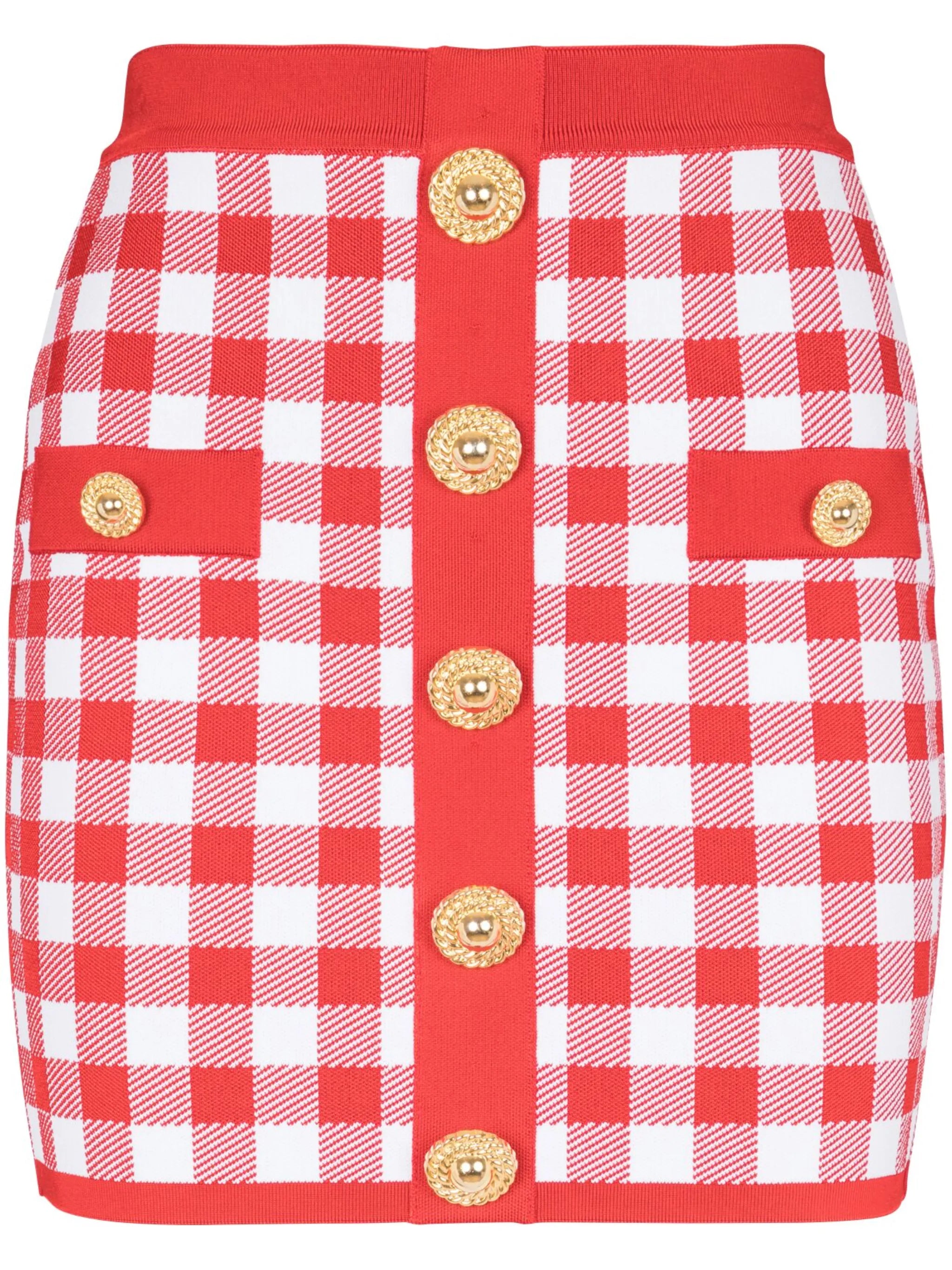 Mini skirt with Vichy check pattern