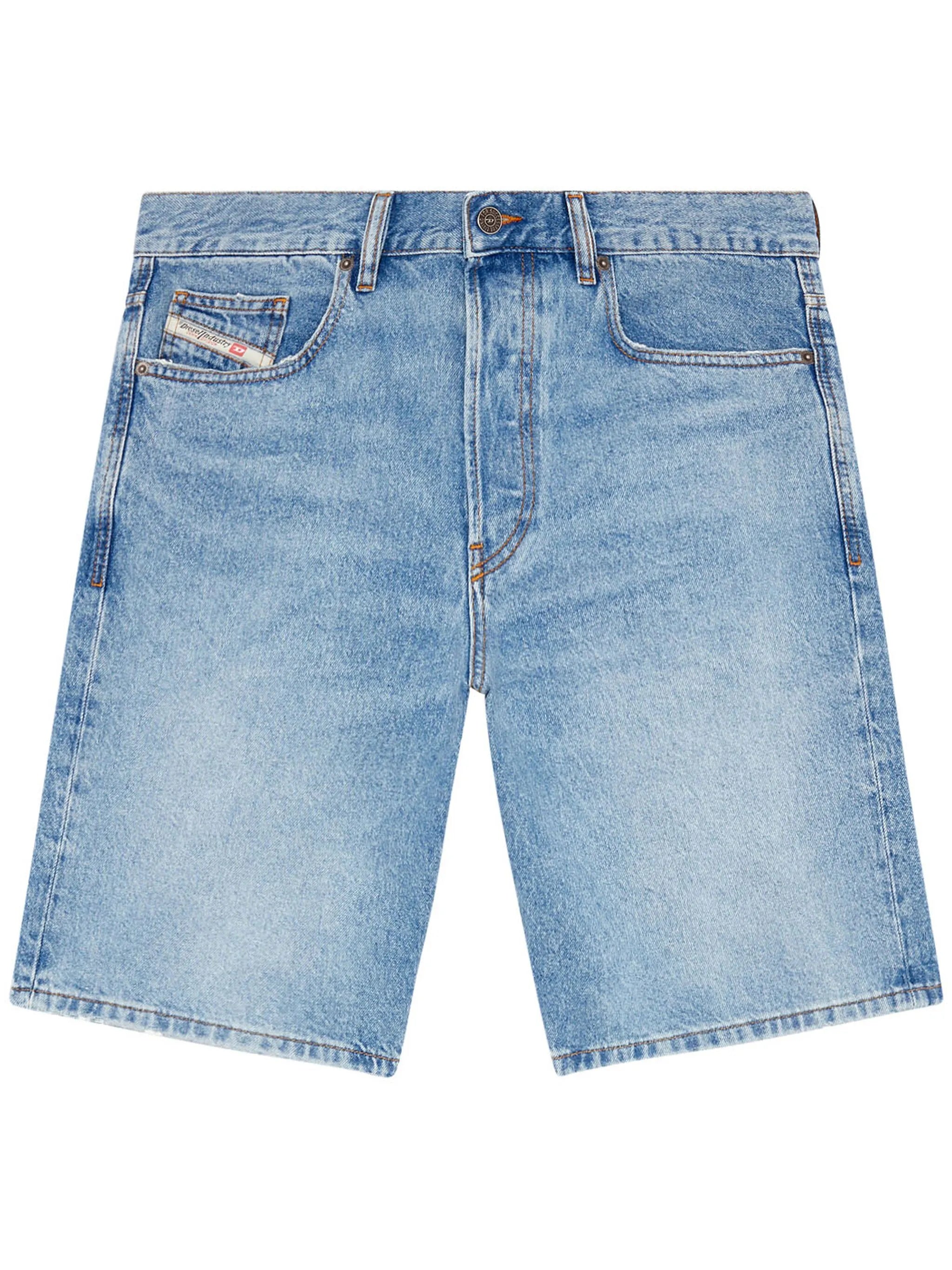 Gerade Jeans-Shorts mit Logo-Patch