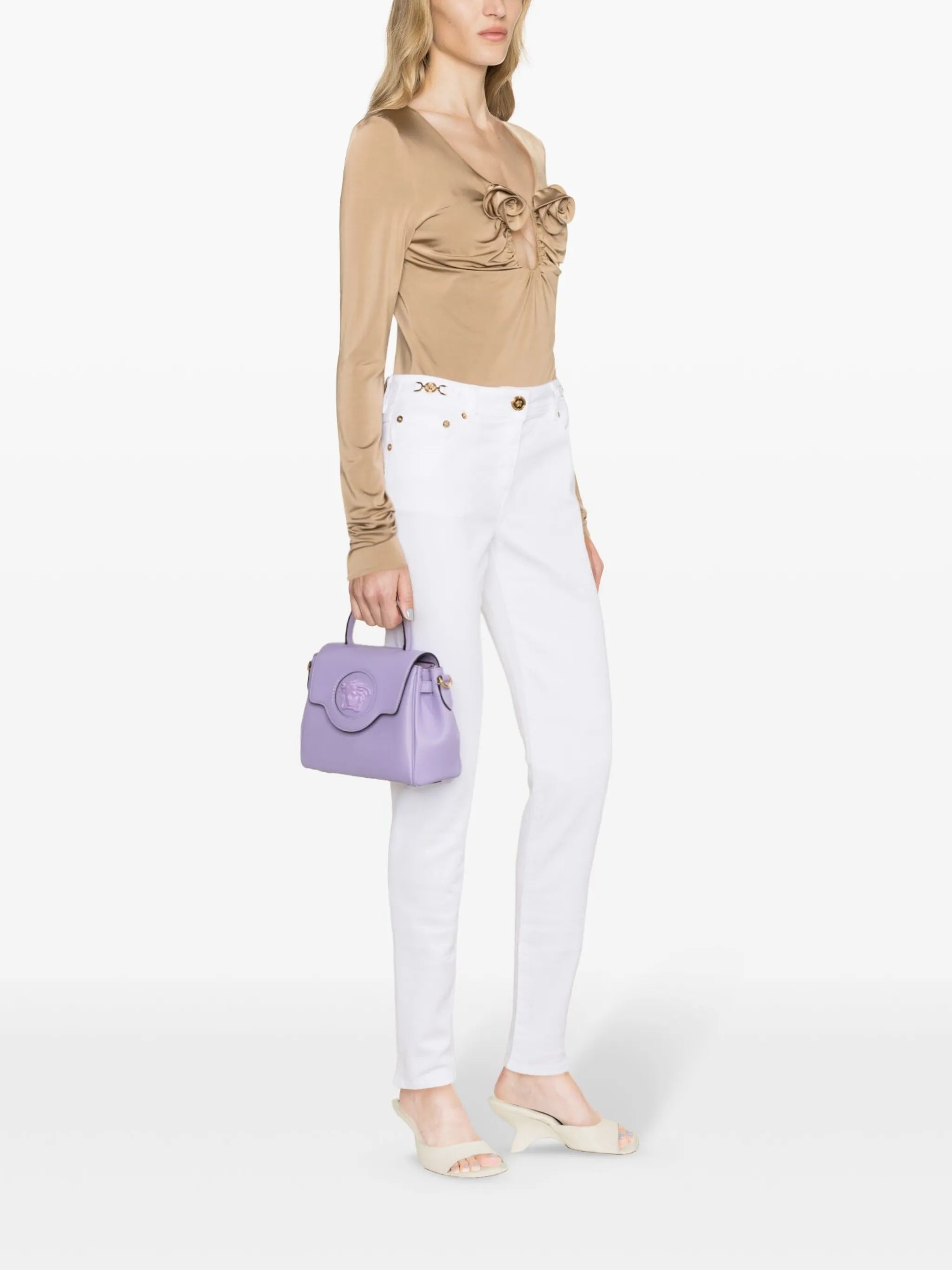 Skinny-Jeans mit Medusa-Schild