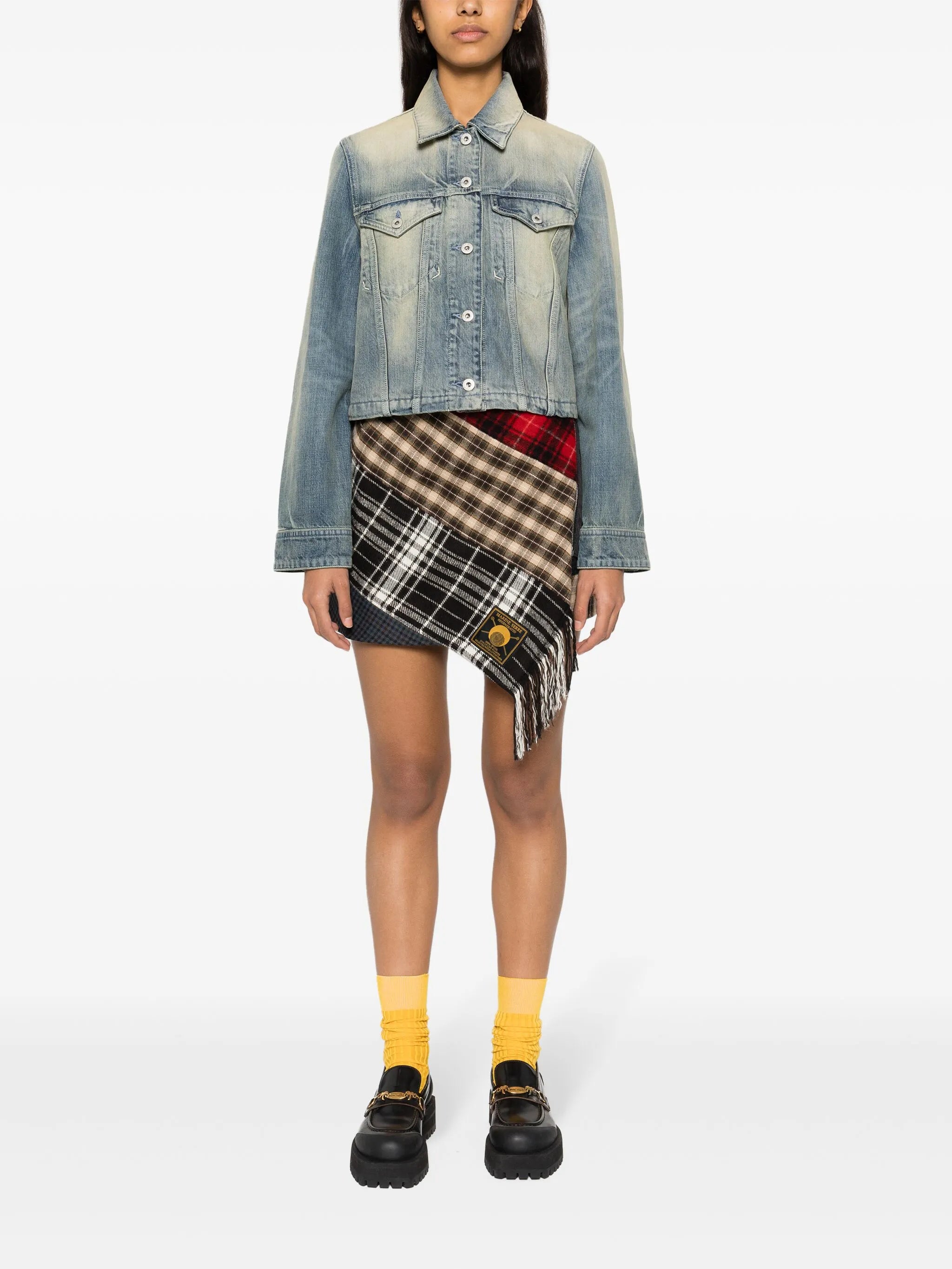 Jeansjacke mit Logo-Stickerei
