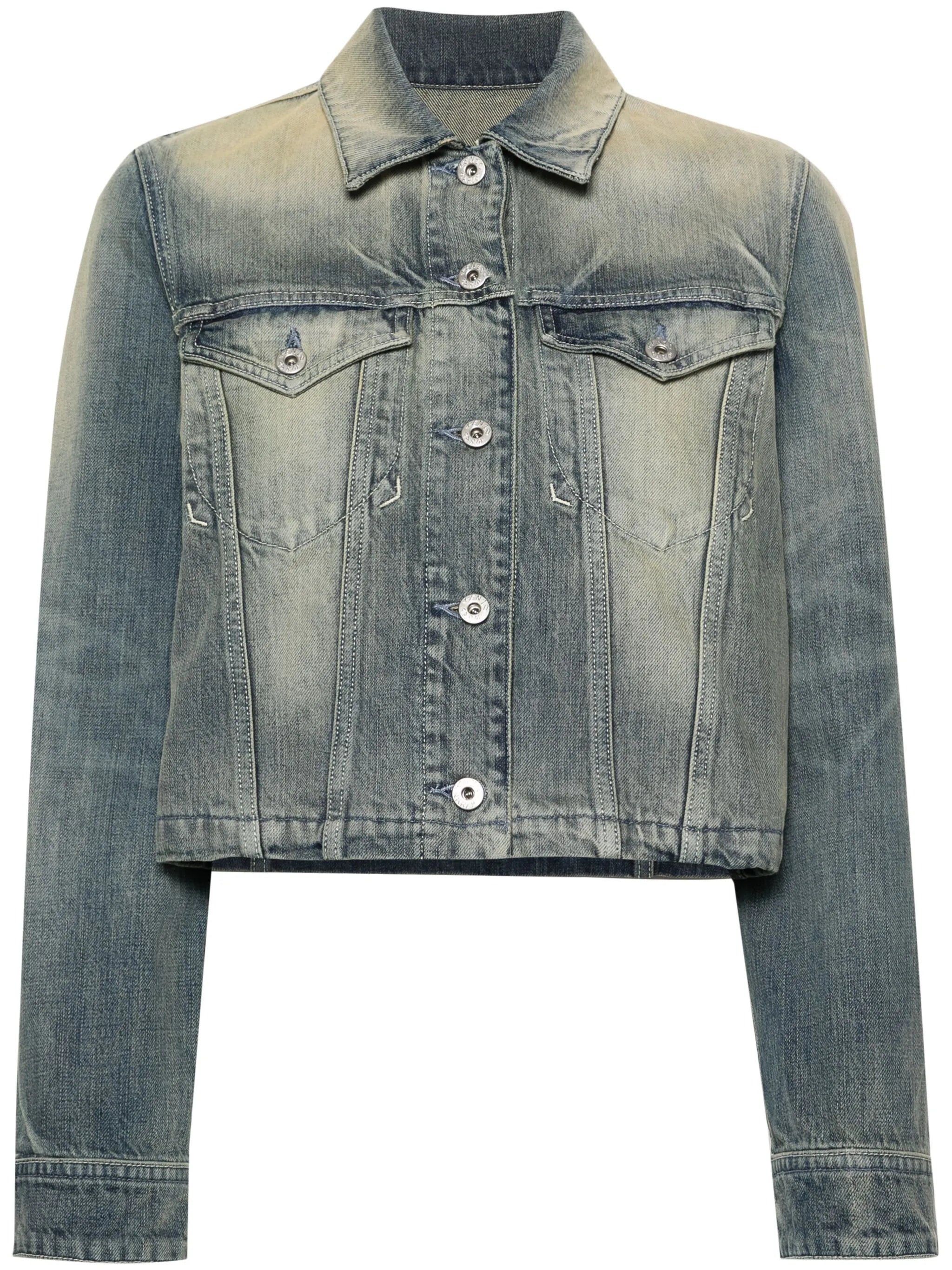 Jeansjacke mit Logo-Stickerei